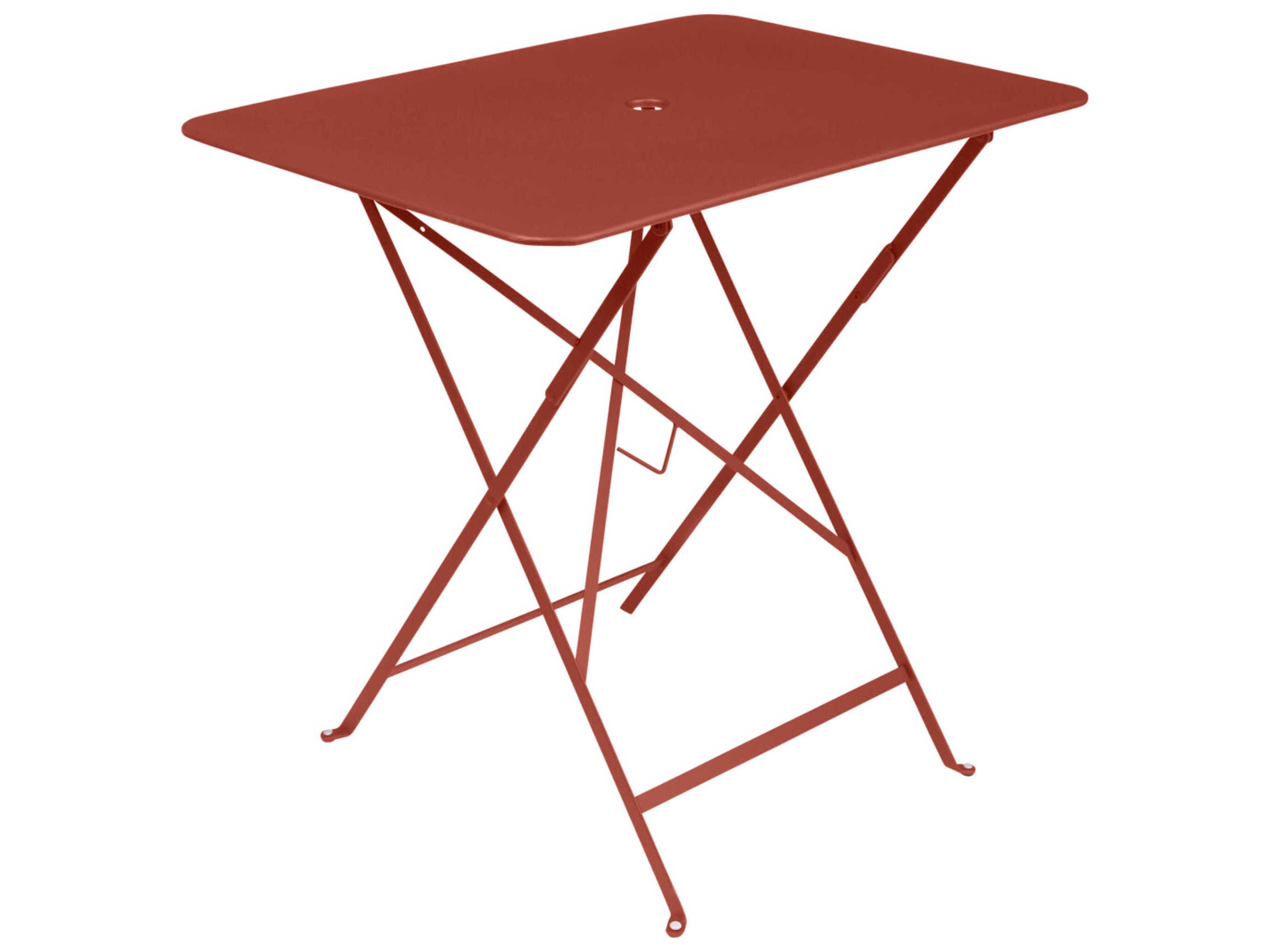 Fermob Bistro Steel Rectangular Umbrella Hole Dining Table