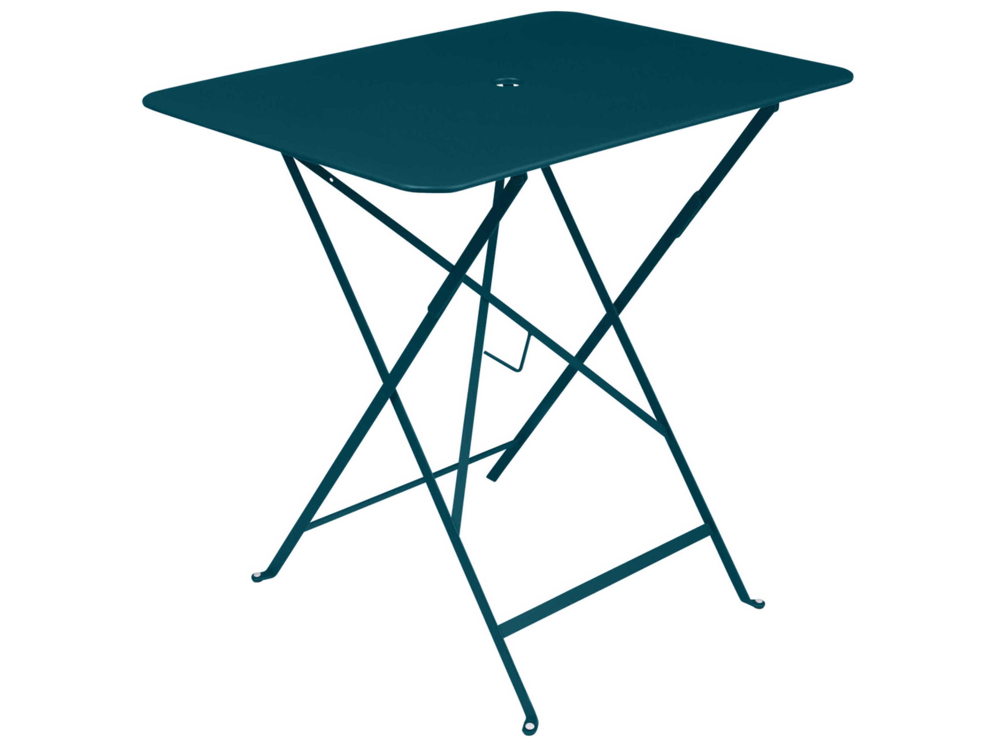 Fermob Bistro Steel Rectangular Umbrella Hole Dining Table