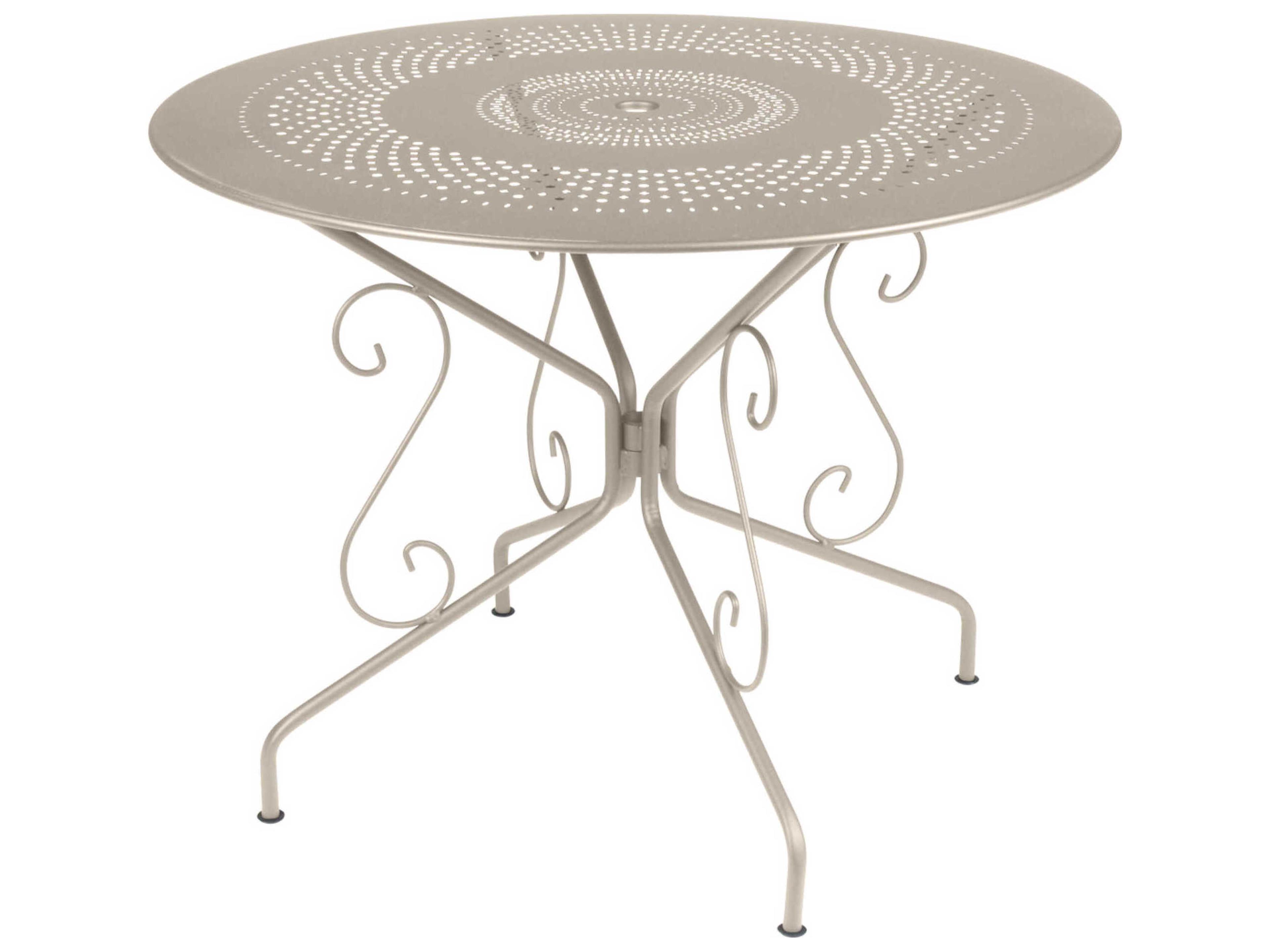 Fermob Montmartre Steel Round Umbrella Hole Dining Table