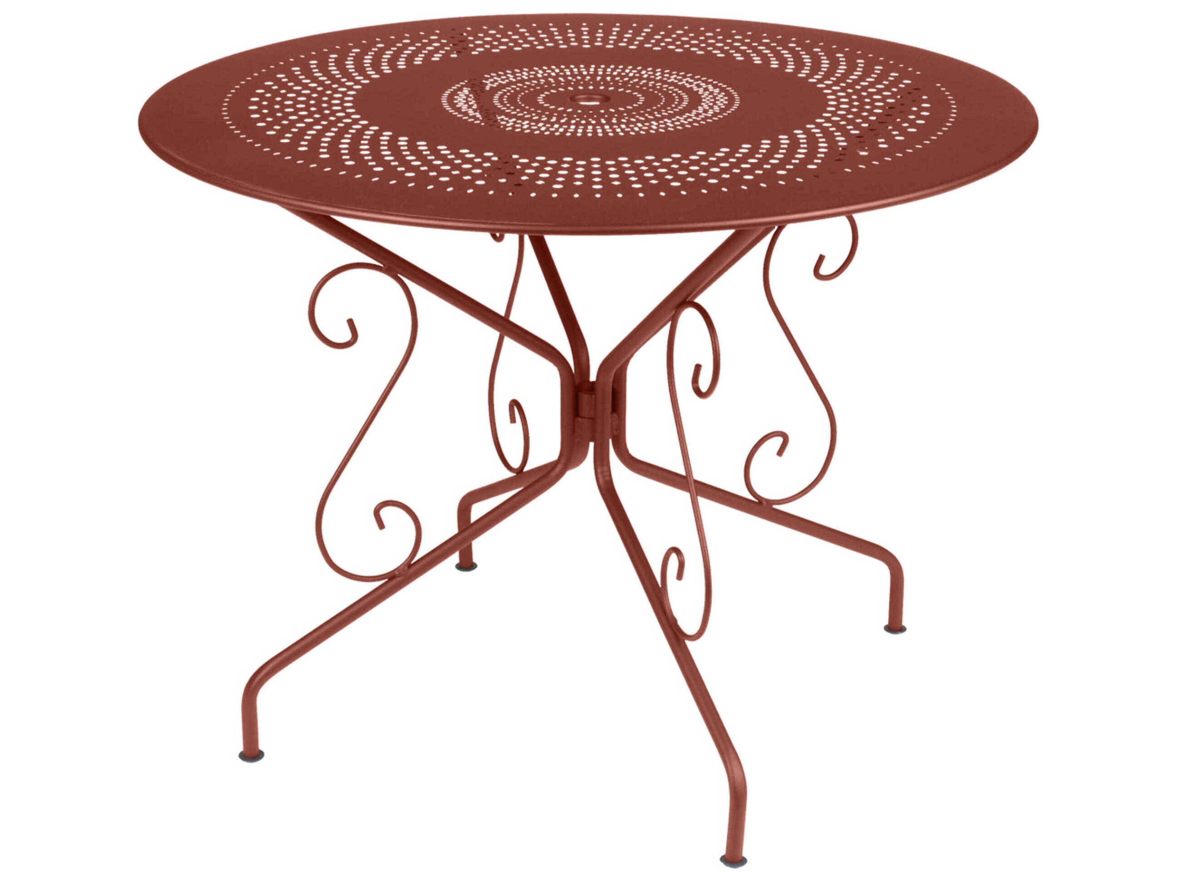 Fermob Montmartre Steel Round Umbrella Hole Dining Table