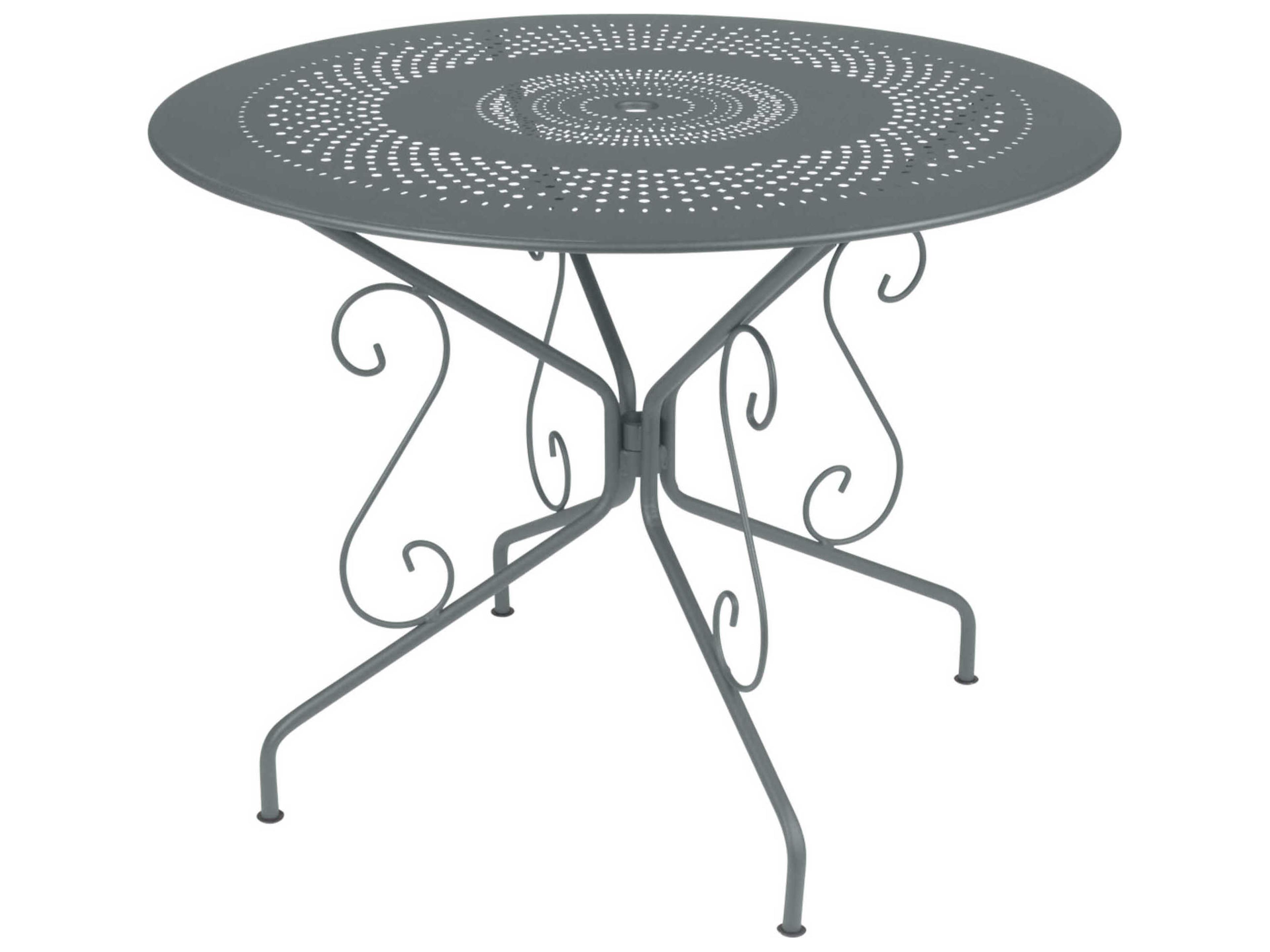 Fermob Montmartre Steel Round Umbrella Hole Dining Table