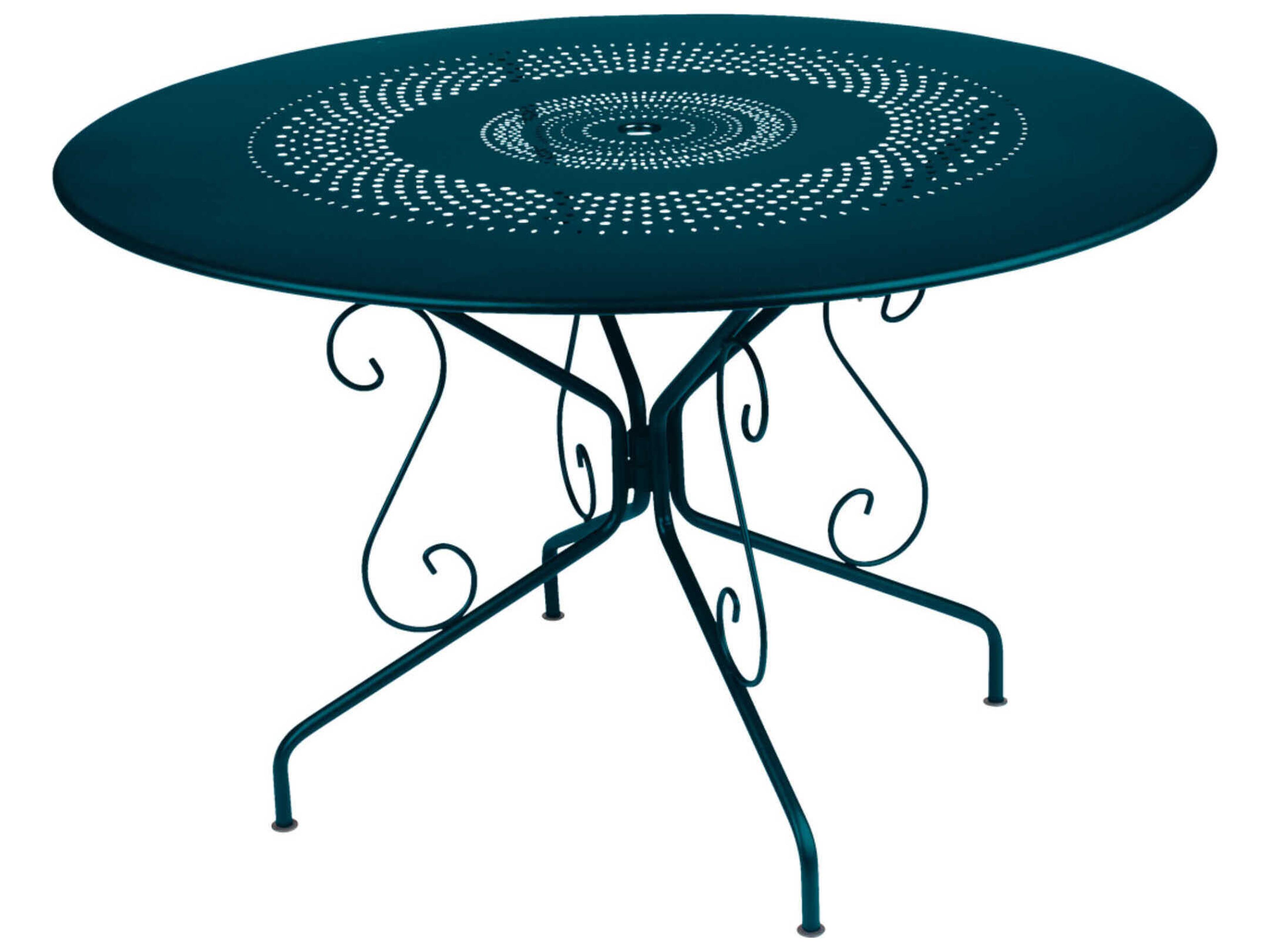 Fermob Montmartre Steel Round Umbrella Hole Dining Table