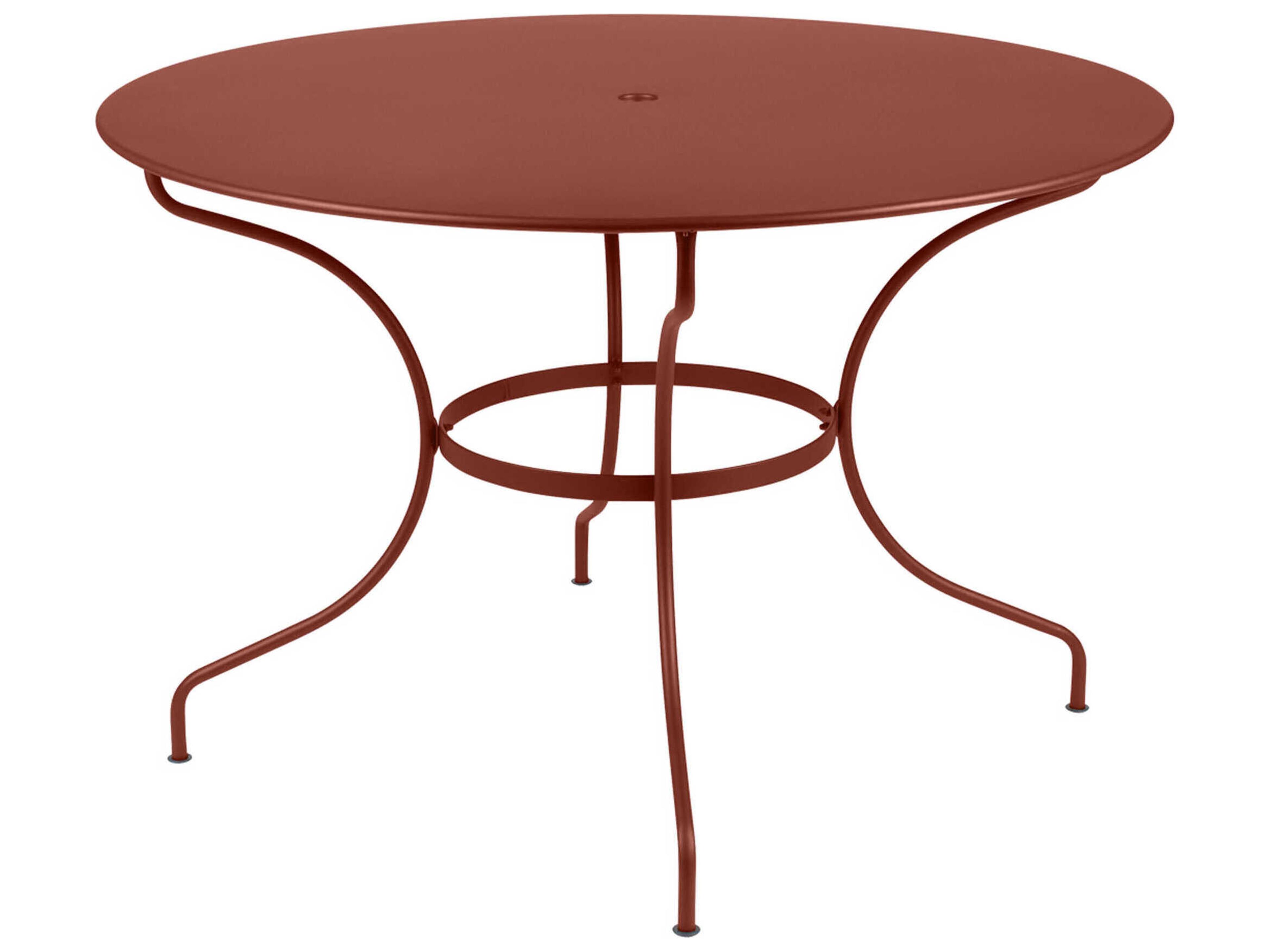 Fermob Opera+ Steel Round Umbrella Hole Dining Table