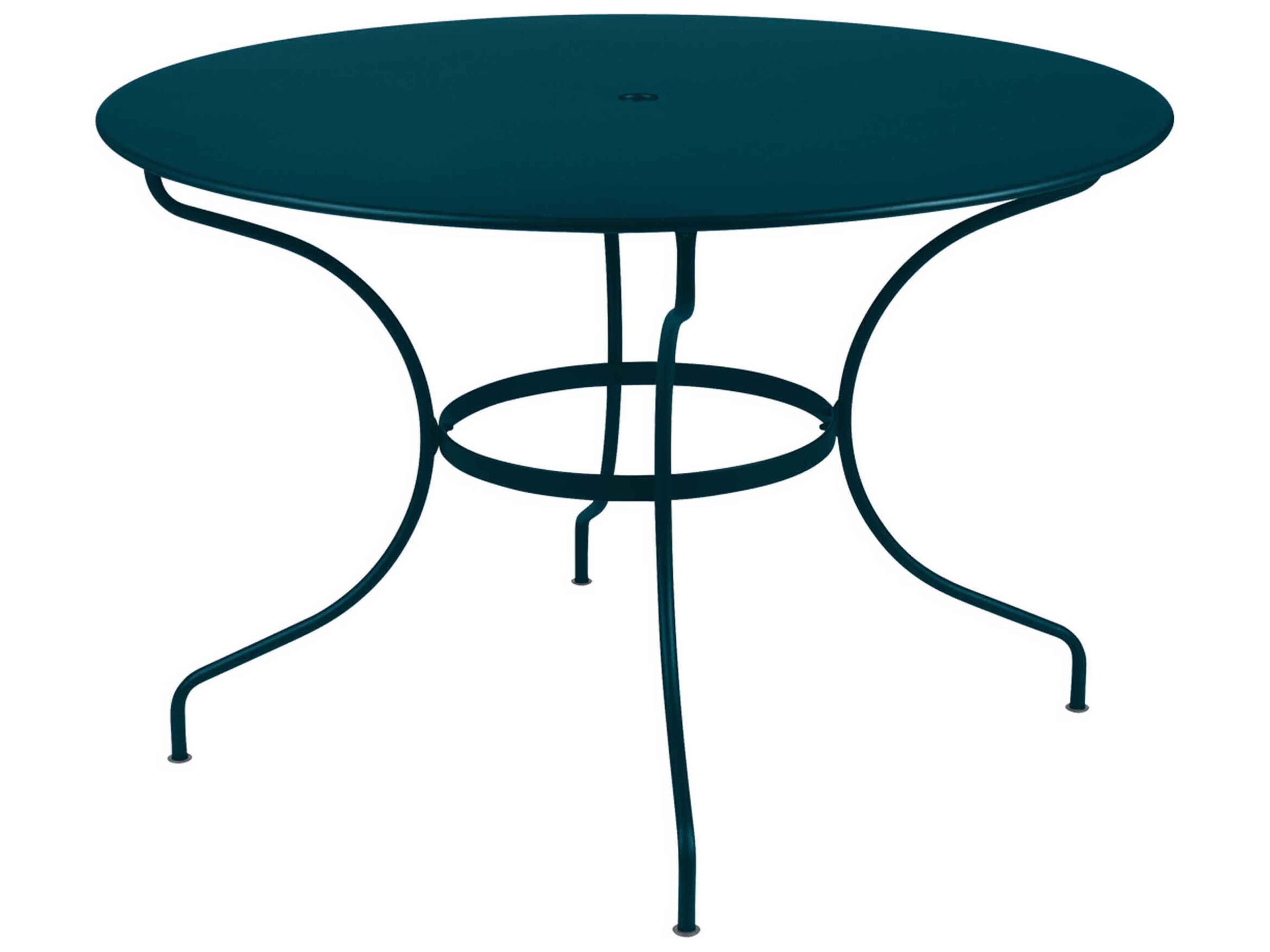Fermob Opera+ Steel Round Umbrella Hole Dining Table