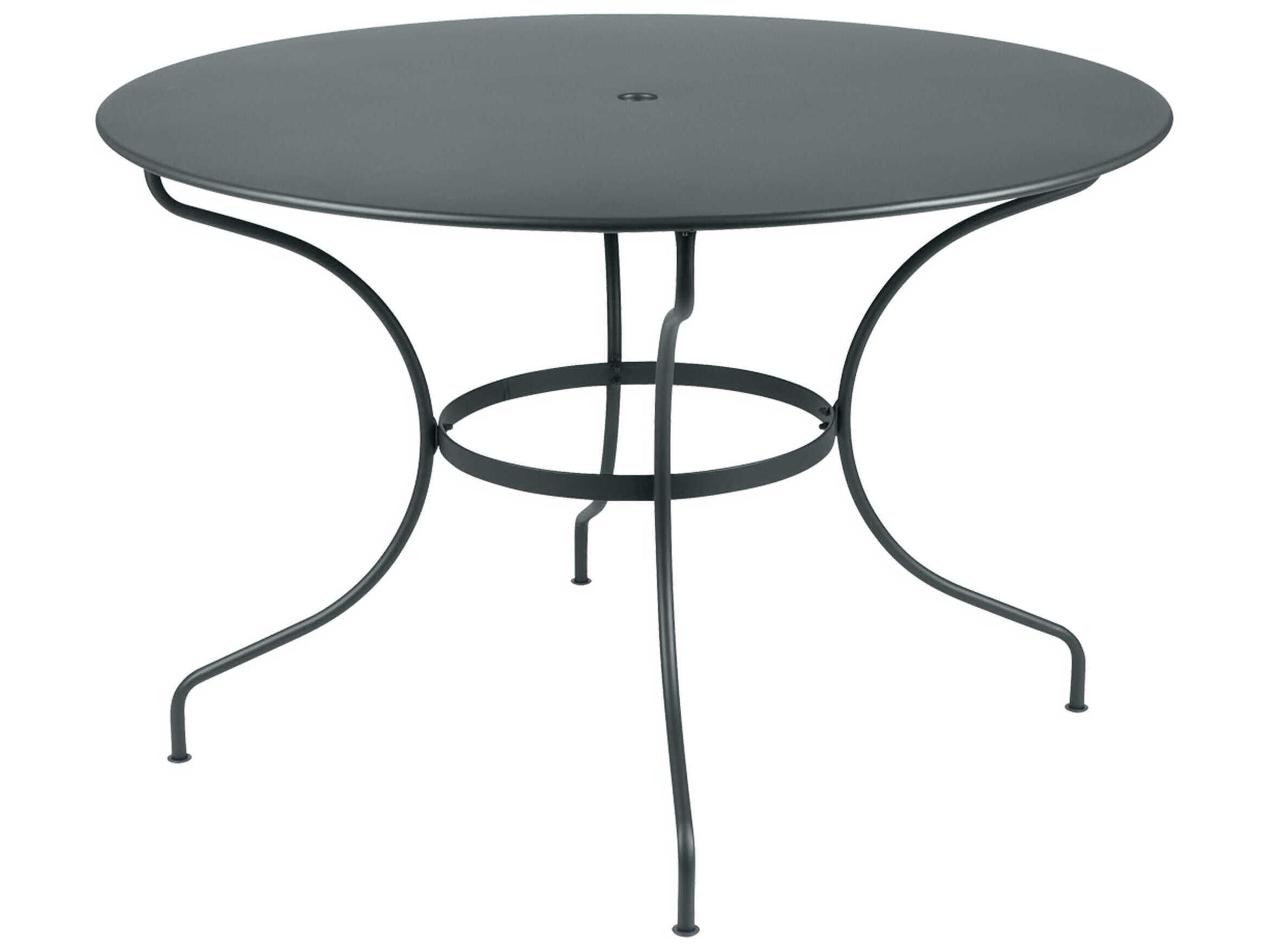 Fermob Opera+ Steel Round Umbrella Hole Dining Table