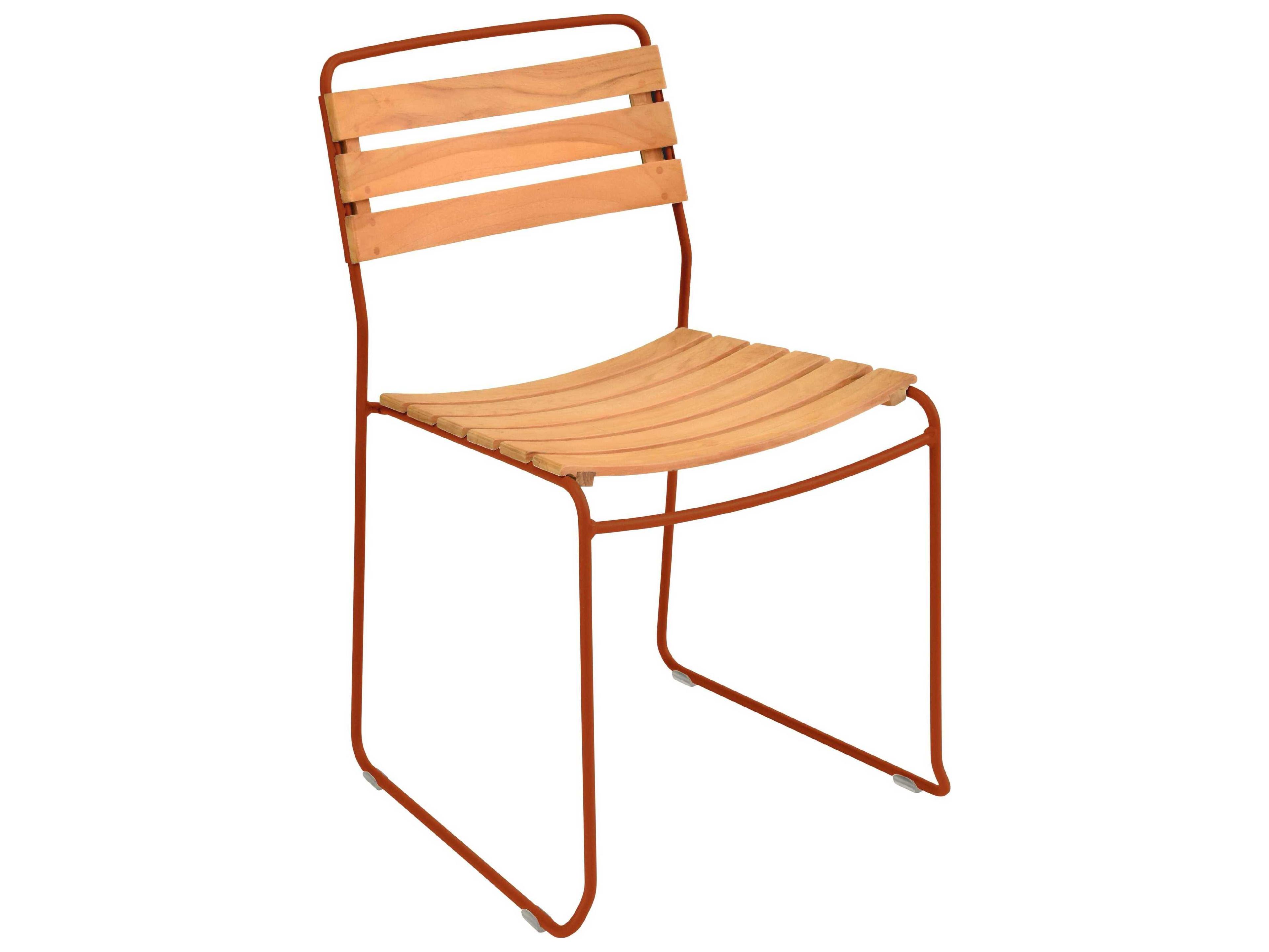 Fermob Surprising Steel Teak Dining Chair Set of 2
