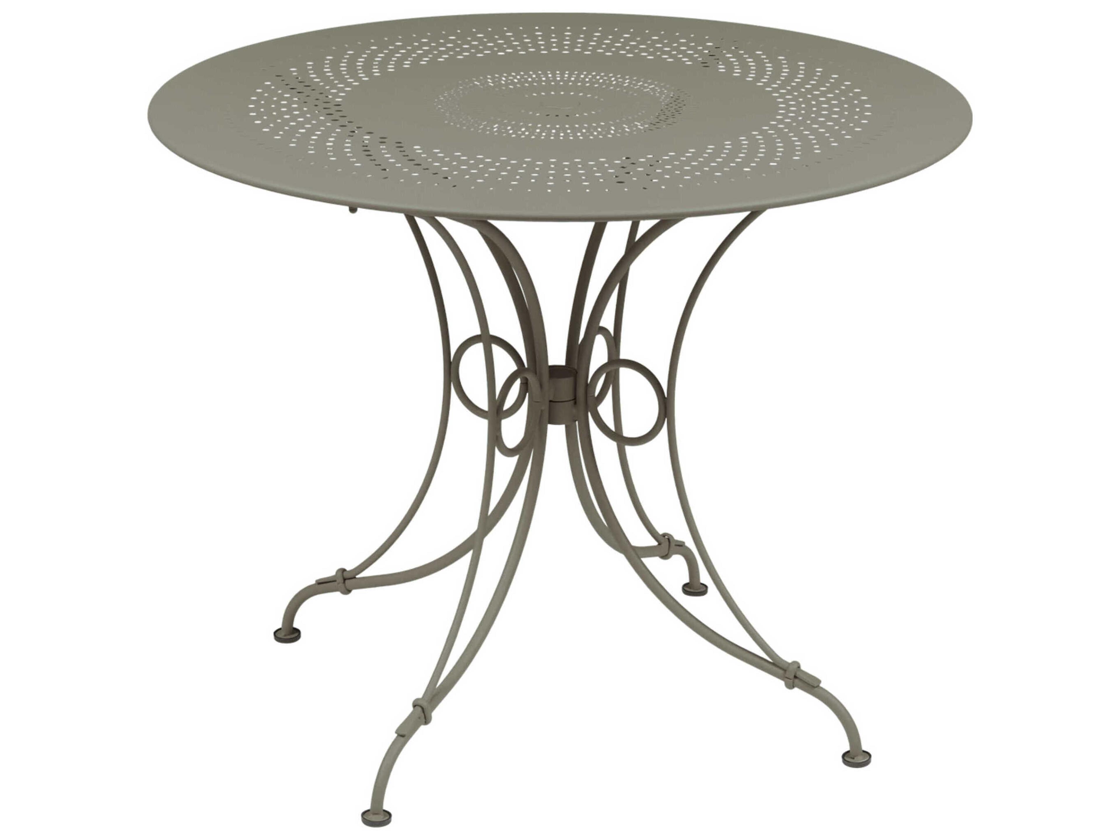 Fermob 1900 Steel Round Umbrella Hole Dining Table