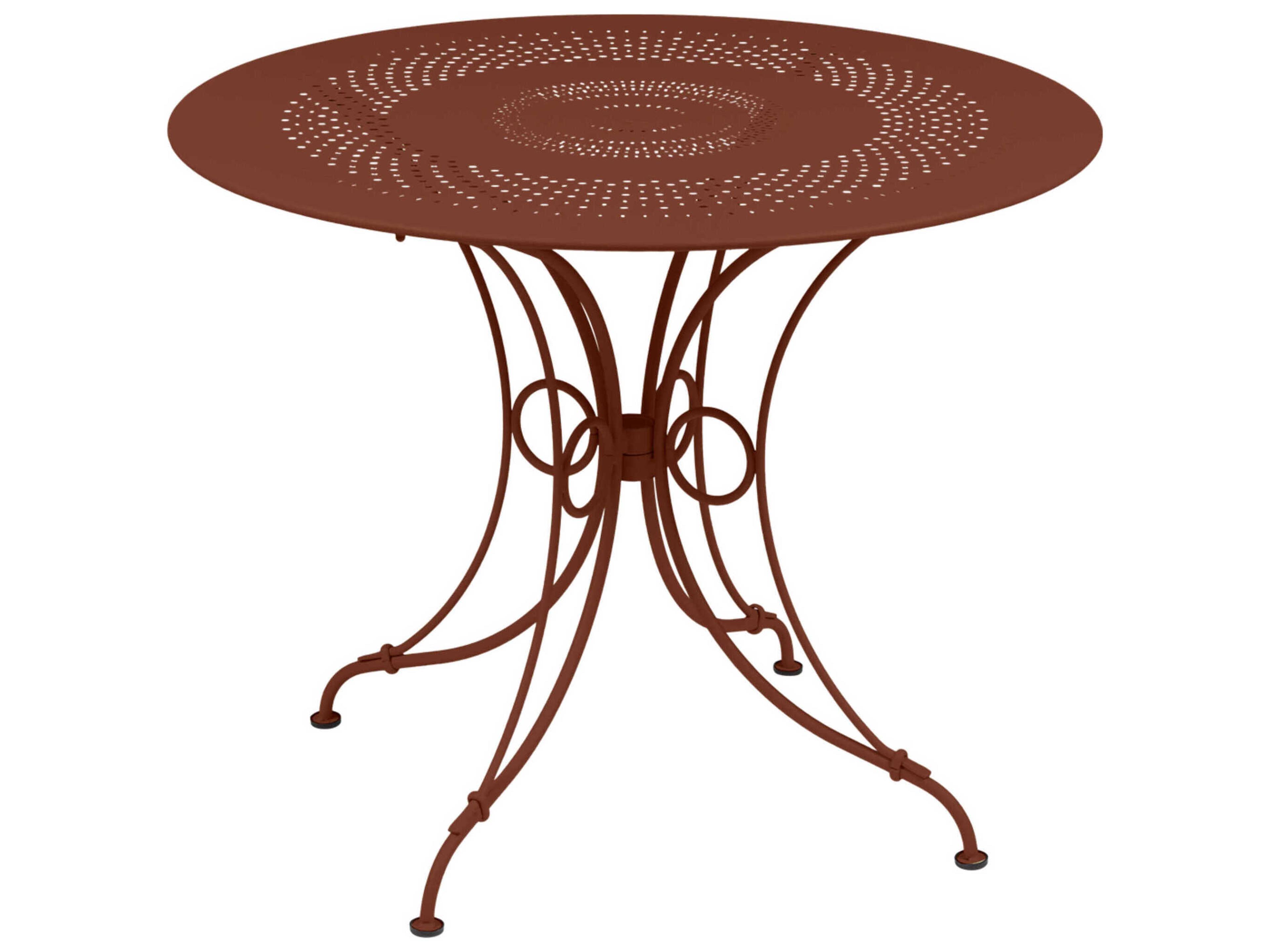 Fermob 1900 Steel Round Umbrella Hole Dining Table