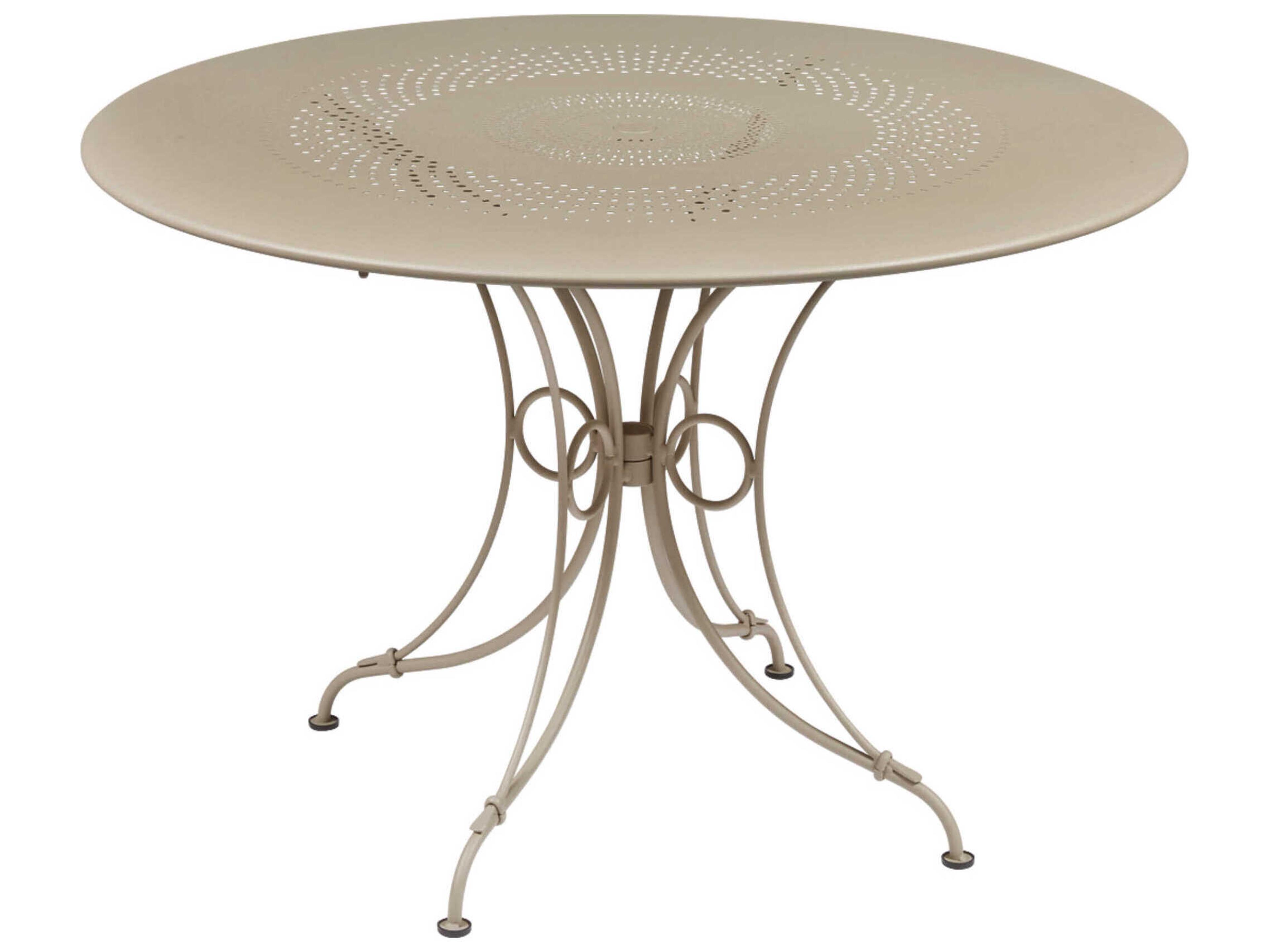Fermob 1900 Steel Round Umbrella Hole Dining Table