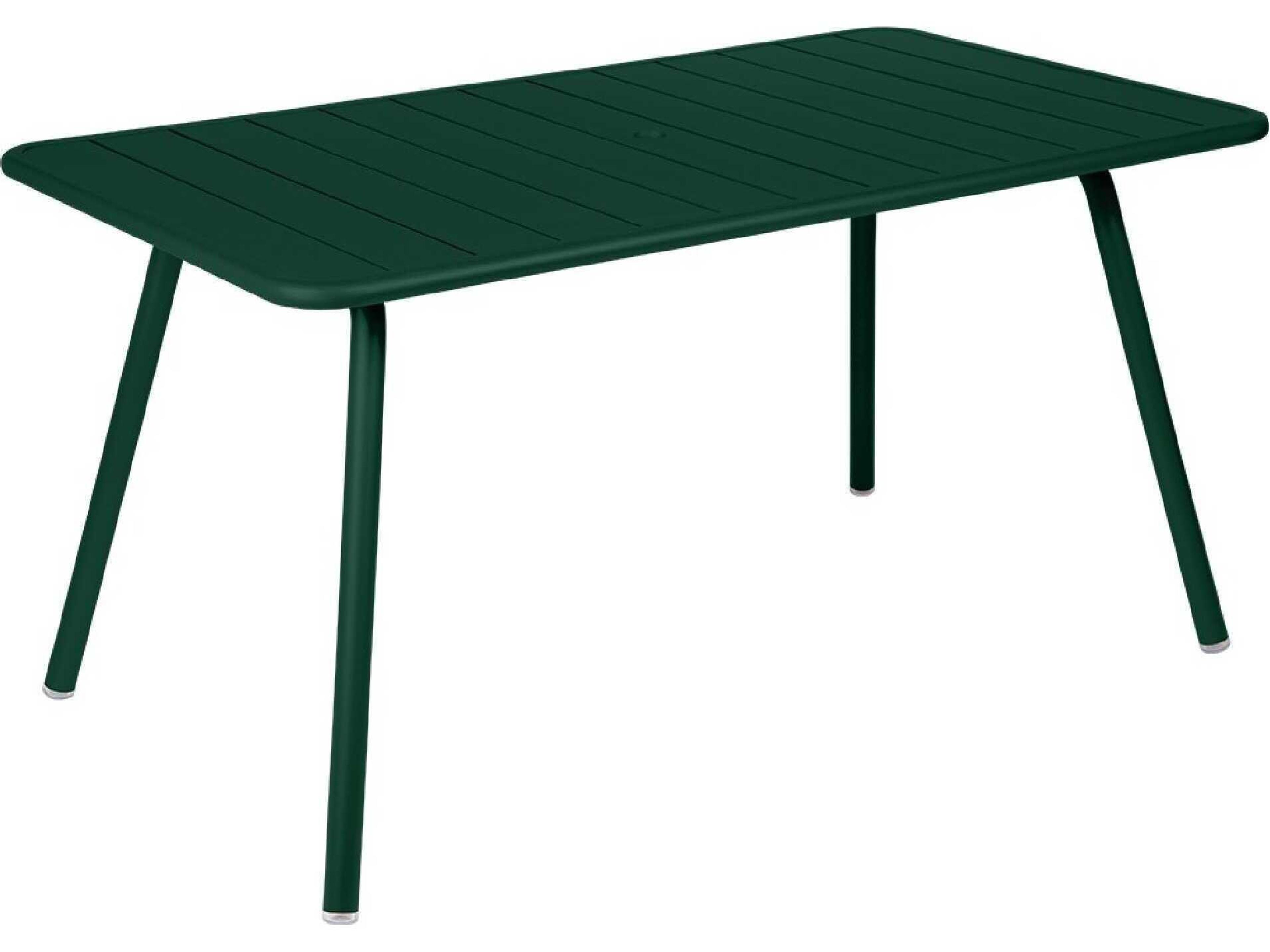 Fermob Luxembourg Aluminum Rectangular Umbrella Hole Dining Table