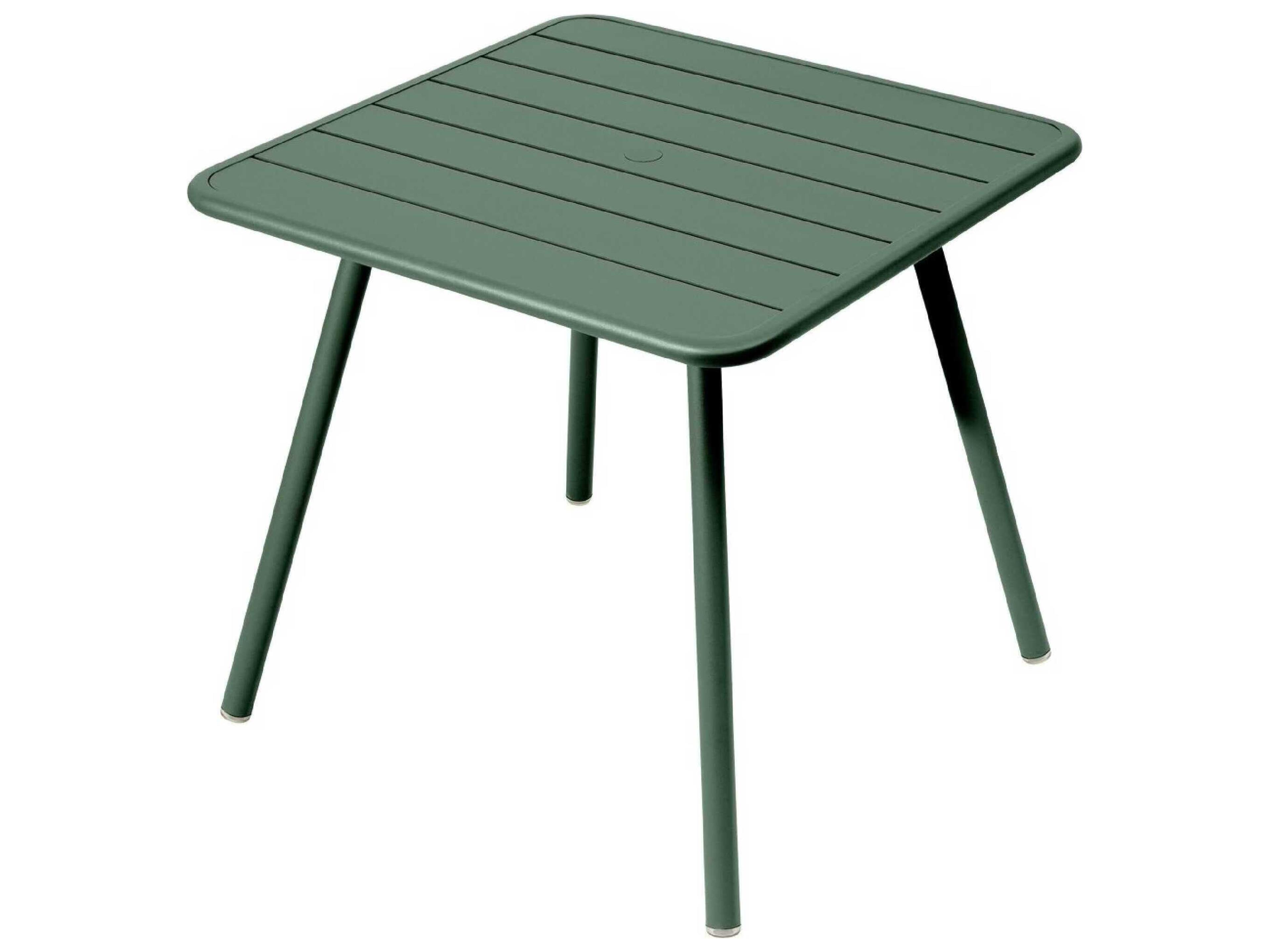 Fermob Luxembourg Aluminum Square Umbrella Hole Dining Table