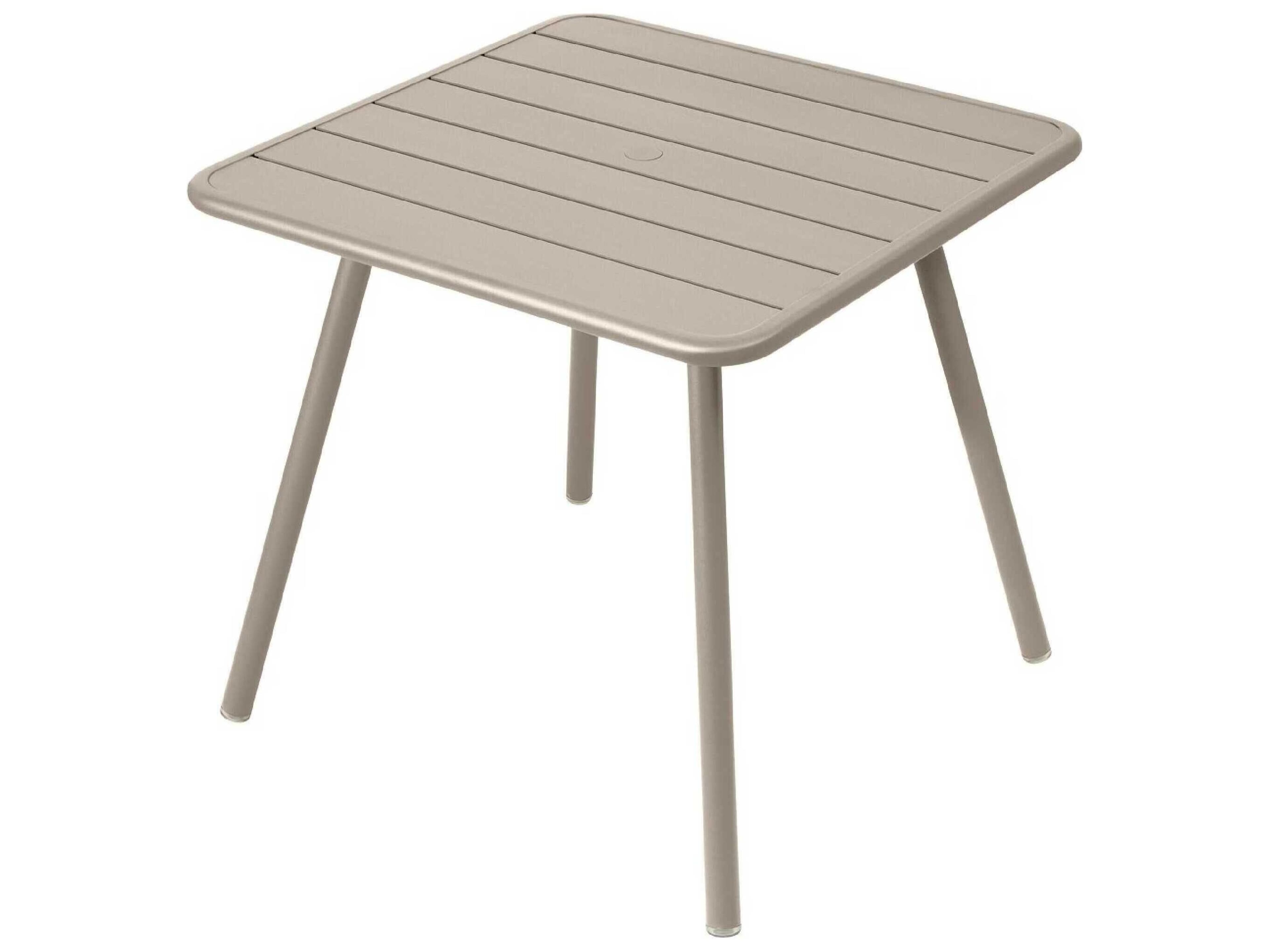 Fermob Luxembourg Aluminum Square Umbrella Hole Dining Table