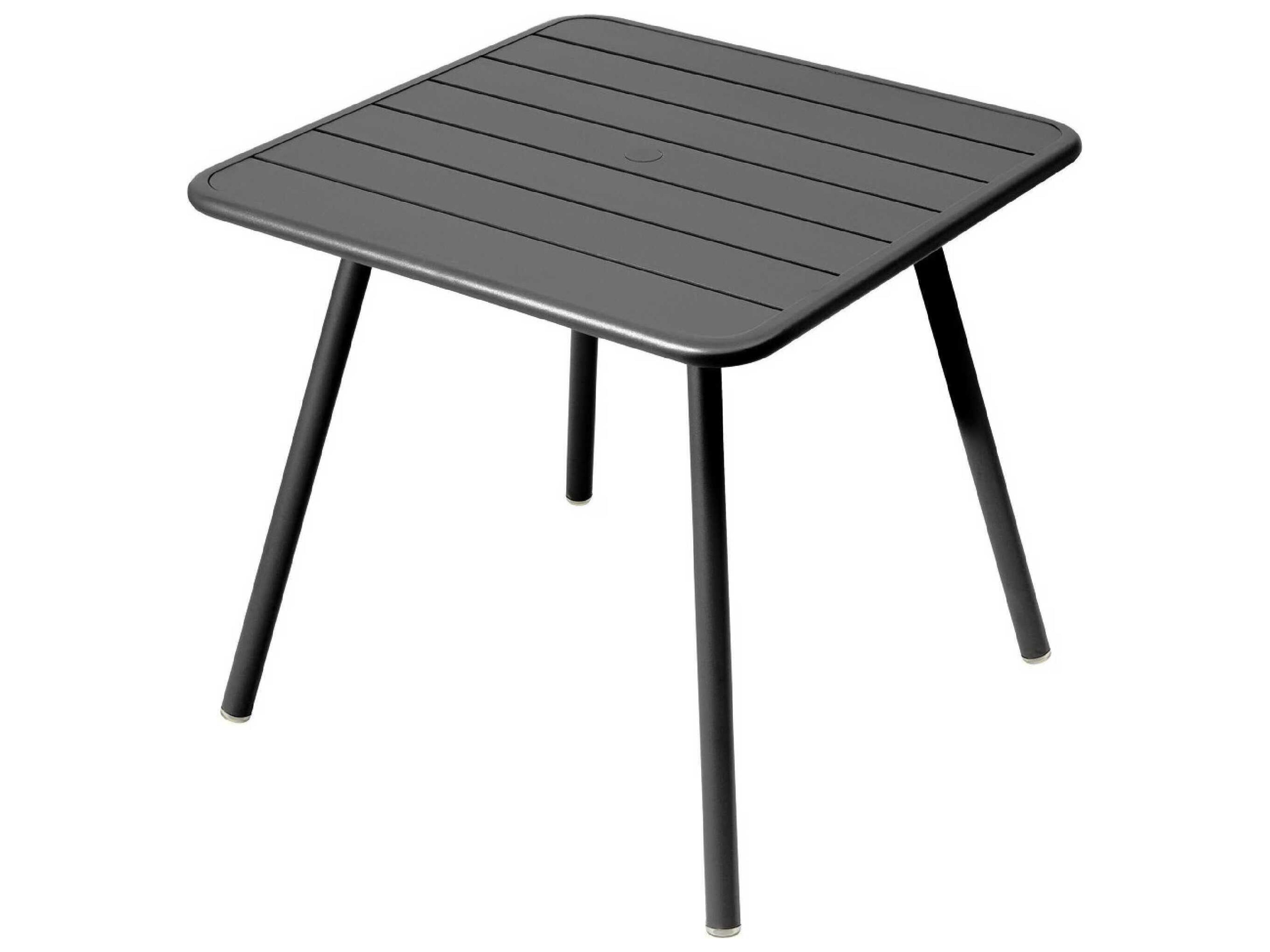 Fermob Luxembourg Aluminum Square Umbrella Hole Dining Table