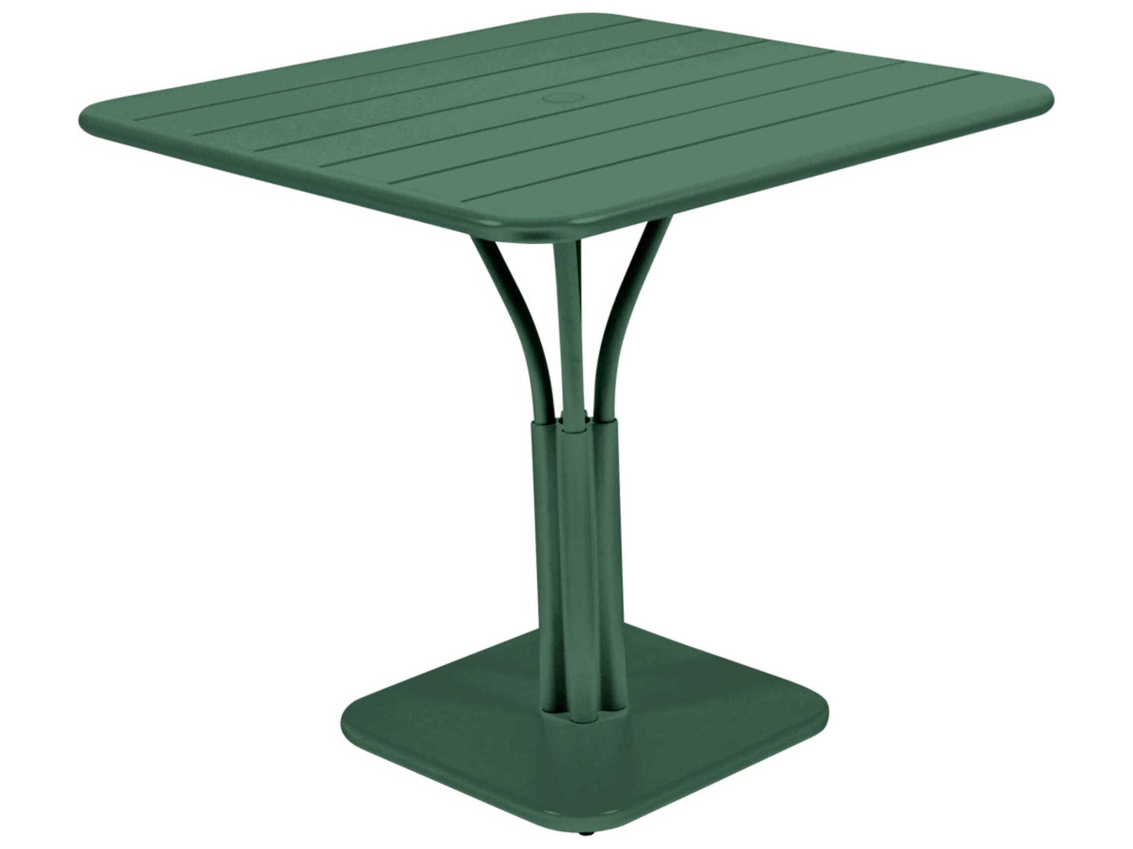 Fermob Luxembourg Aluminum Square Umbrella Hole Dining Table