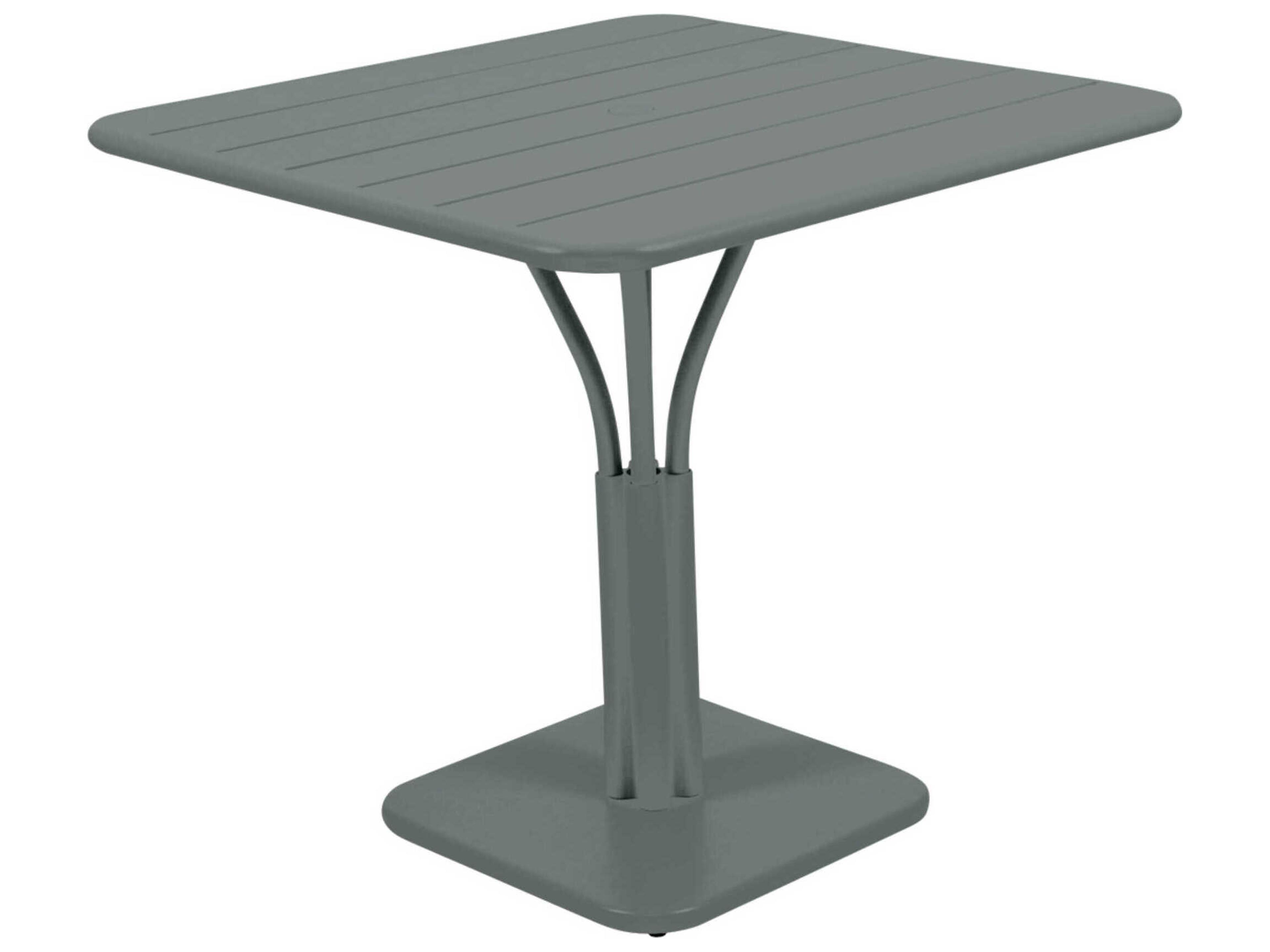 Fermob Luxembourg Aluminum Square Umbrella Hole Dining Table