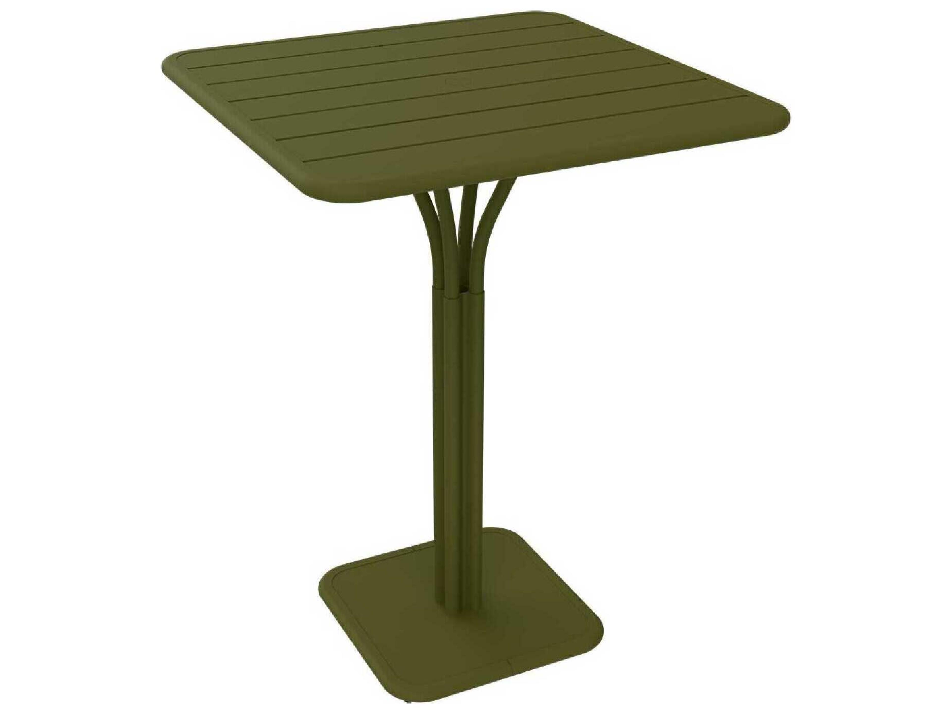Fermob Luxembourg Aluminum Square Umbrella Hole Bar Table