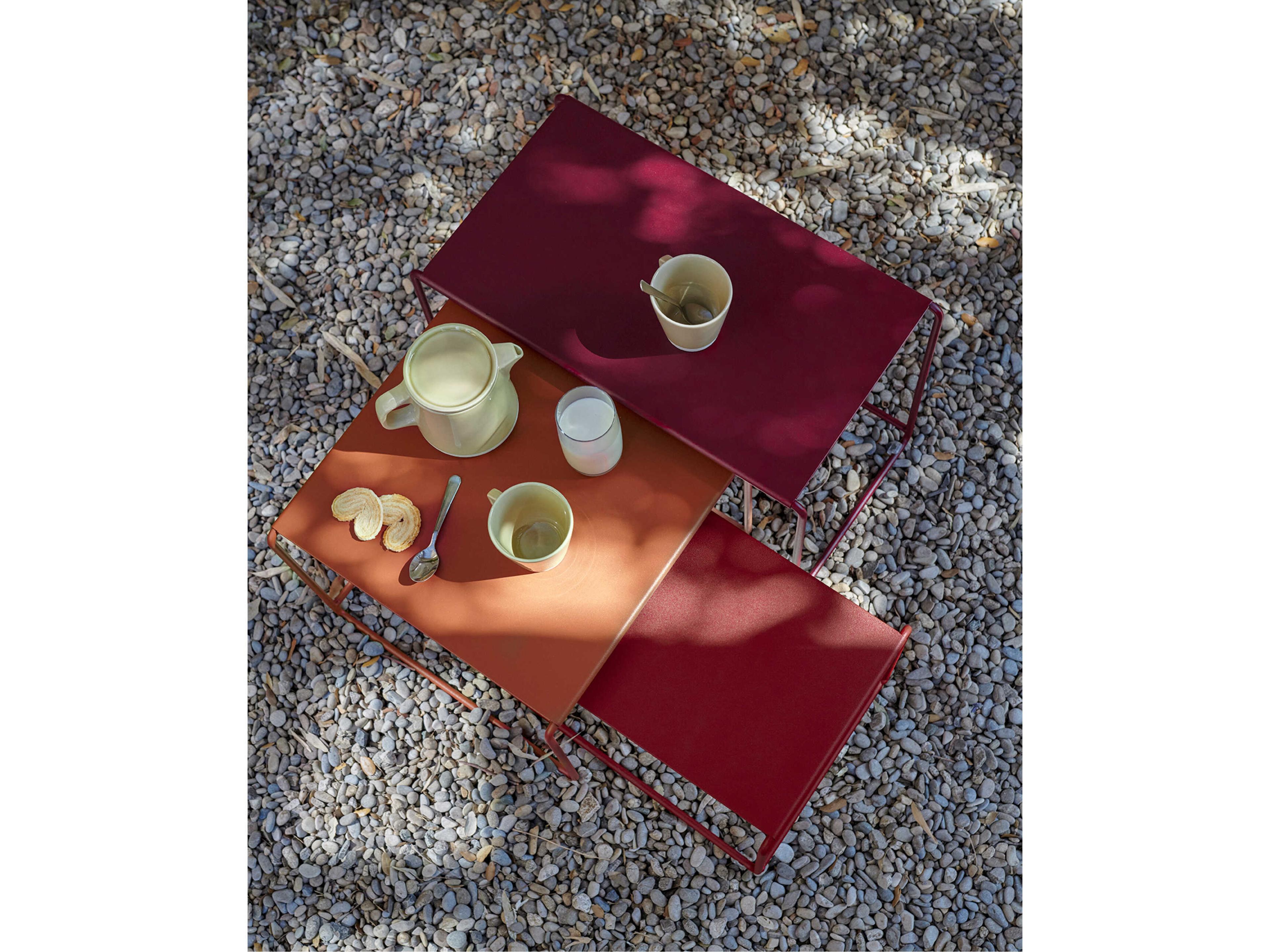 Fermob Oulala Floral Getaway Steel Rectangular Nesting Tables