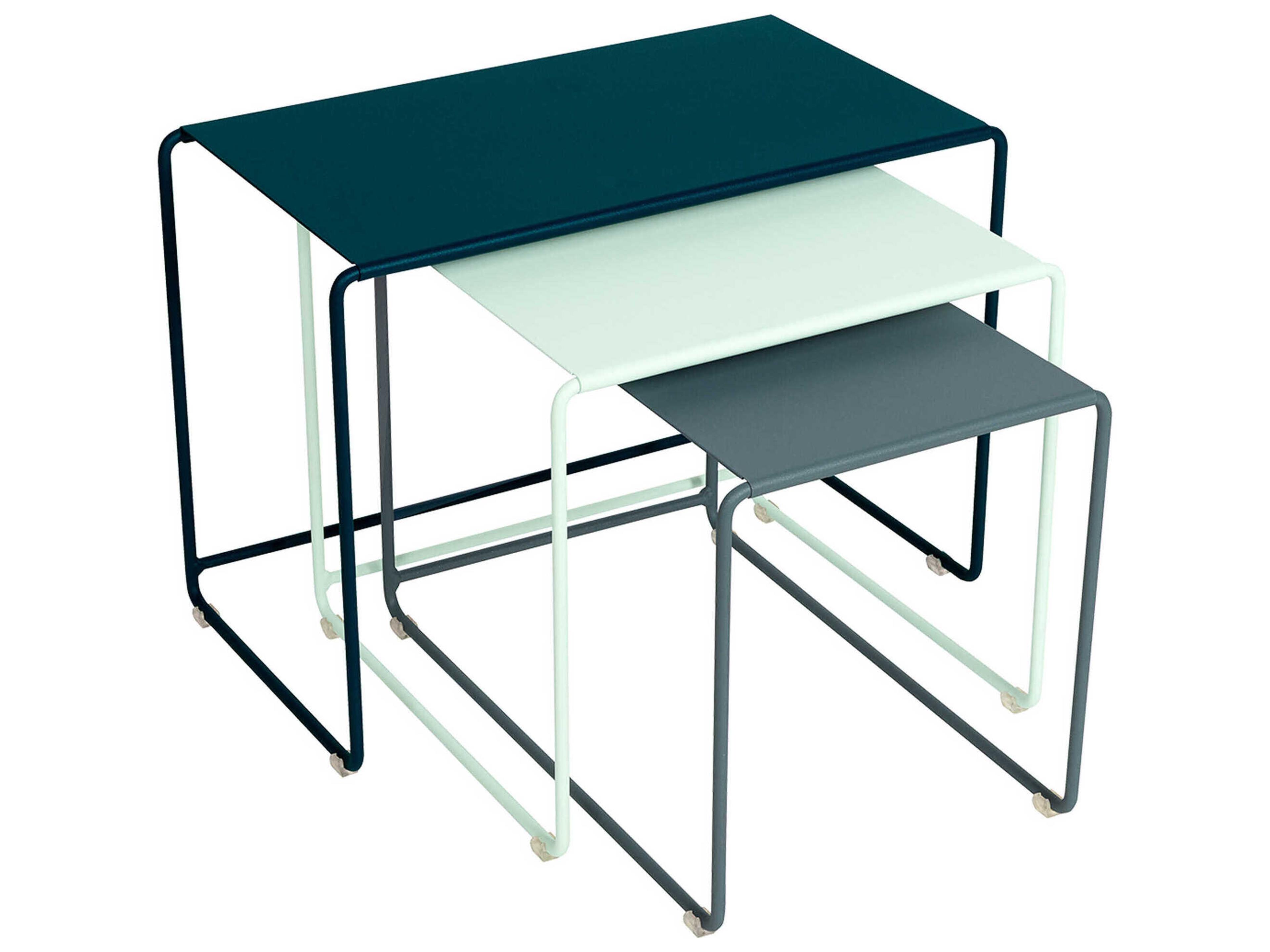 Oulala Retro Bouquet Steel Rectangular Nesting Tables