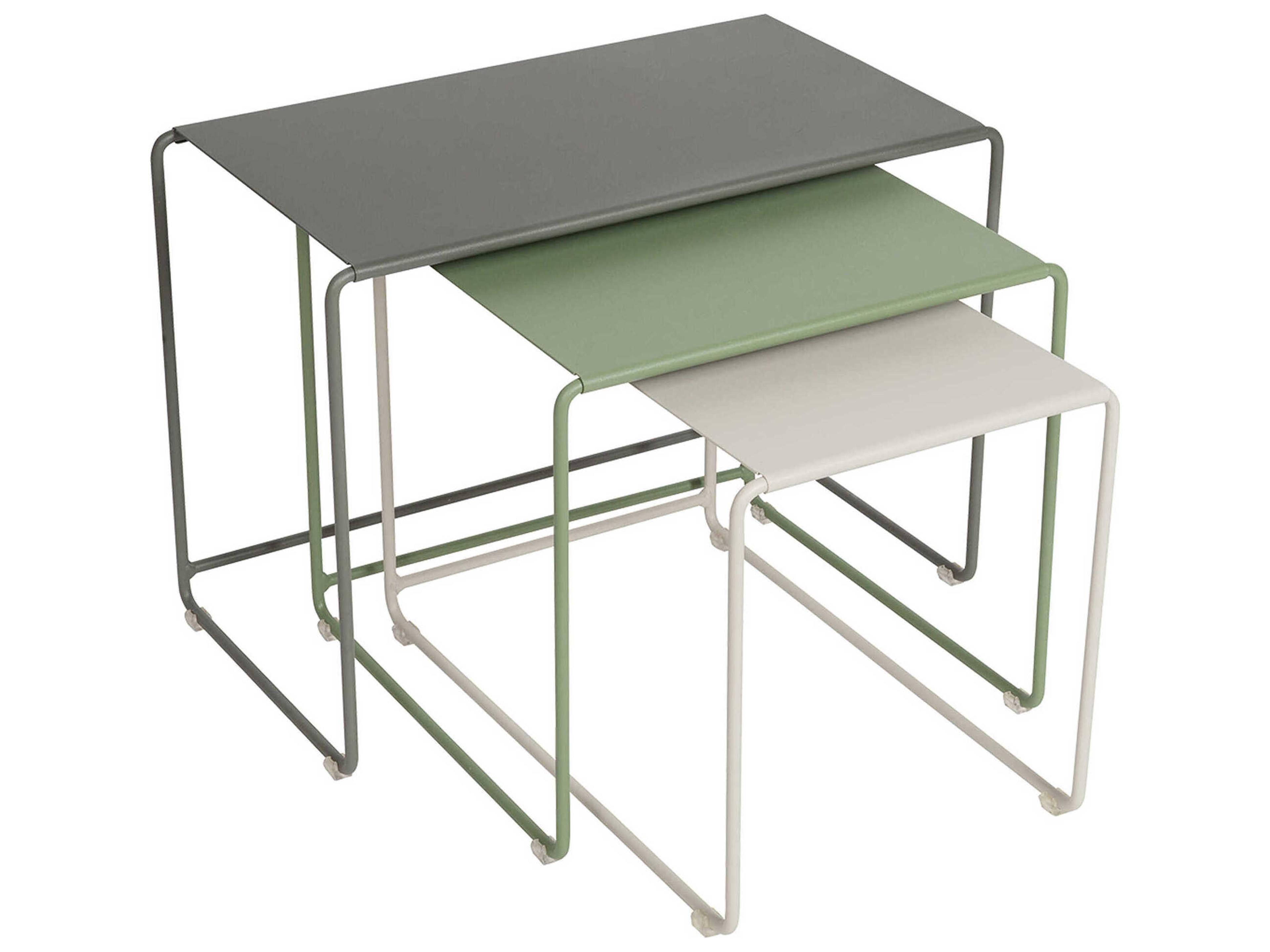 Oulala Highlighted Nature Steel Rectangular Nesting Tables