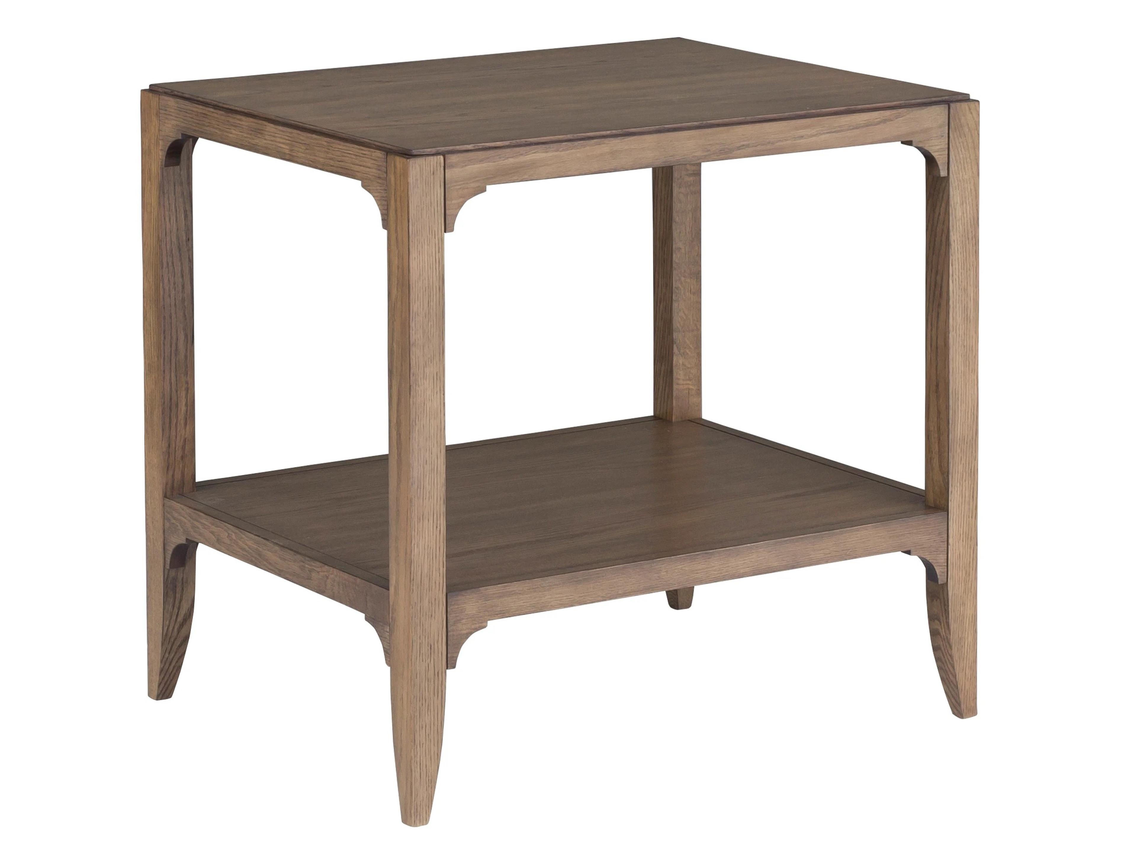 Callahan Rectangular Wood Louve End Table