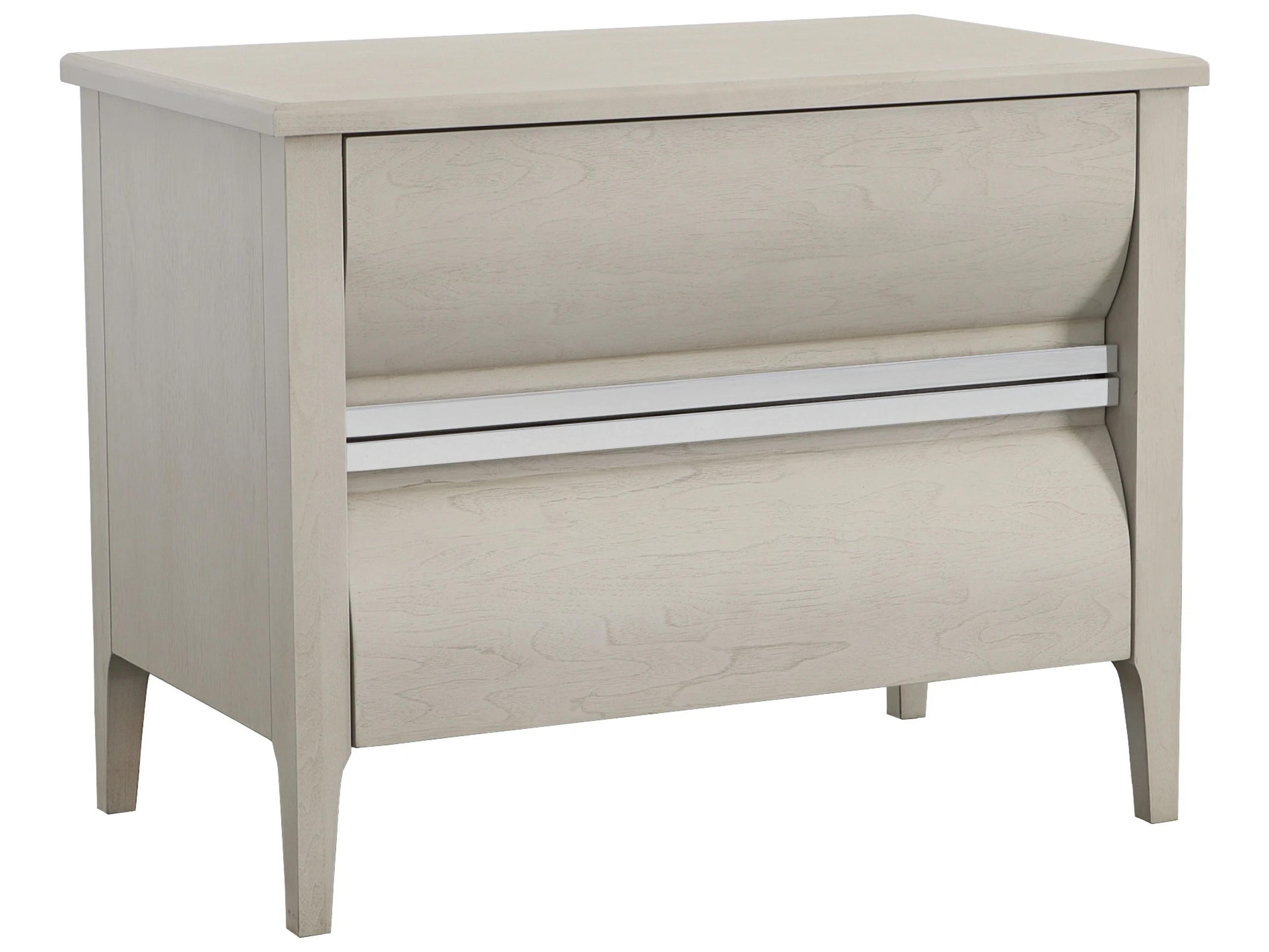 Libby Langdon For Fairfield 2-Drawers Gray Walnut Wood Nightstand