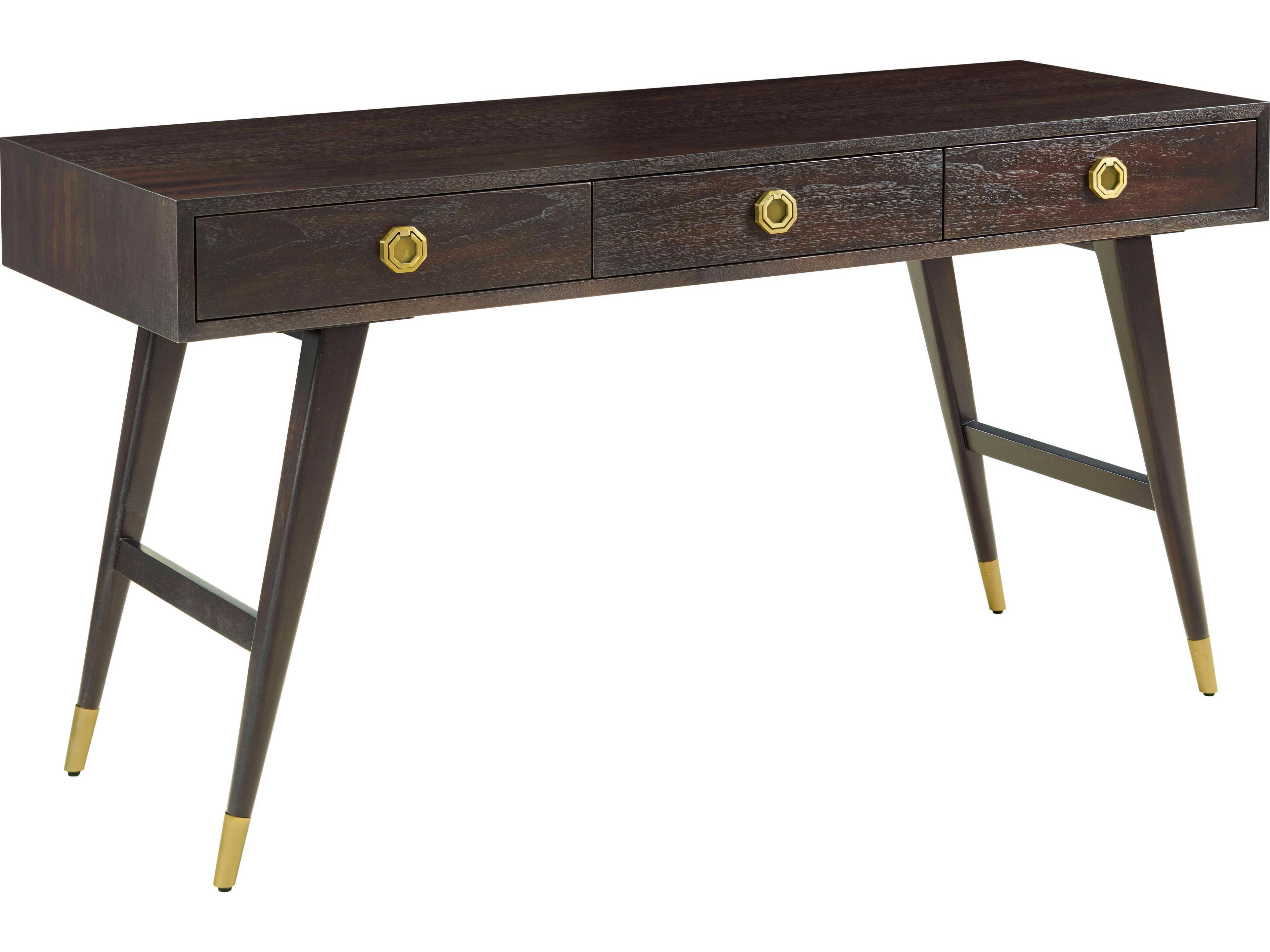 Libby Langdon Hexagon Wood Dark Sable Console Table