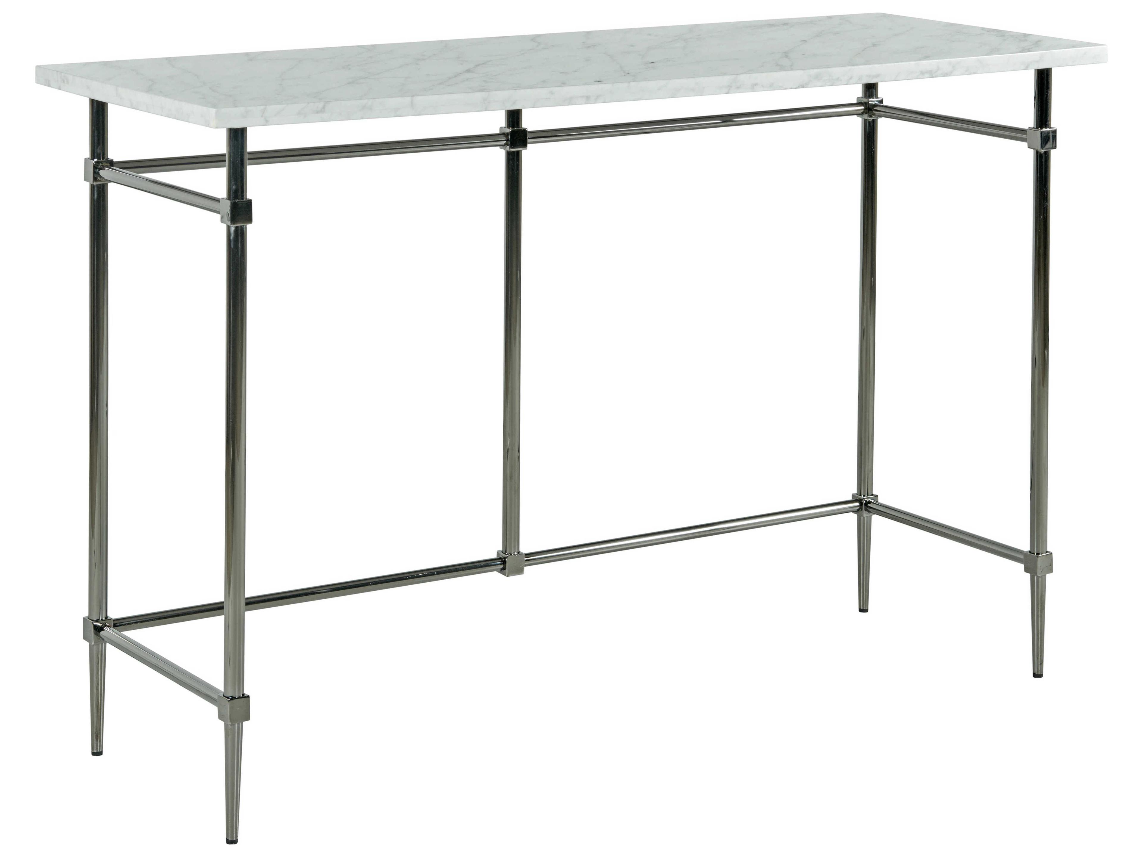 Libby Langdon Rectangular Marble Nickel Console Table