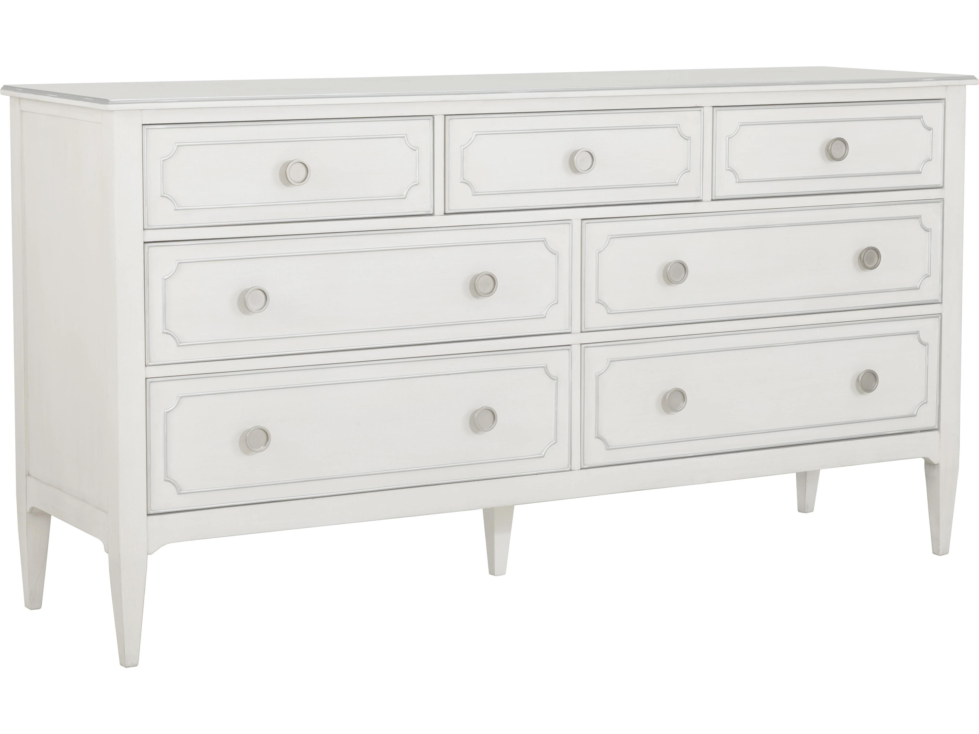 Camille 7-Drawers White Rubberwood Double Dresser