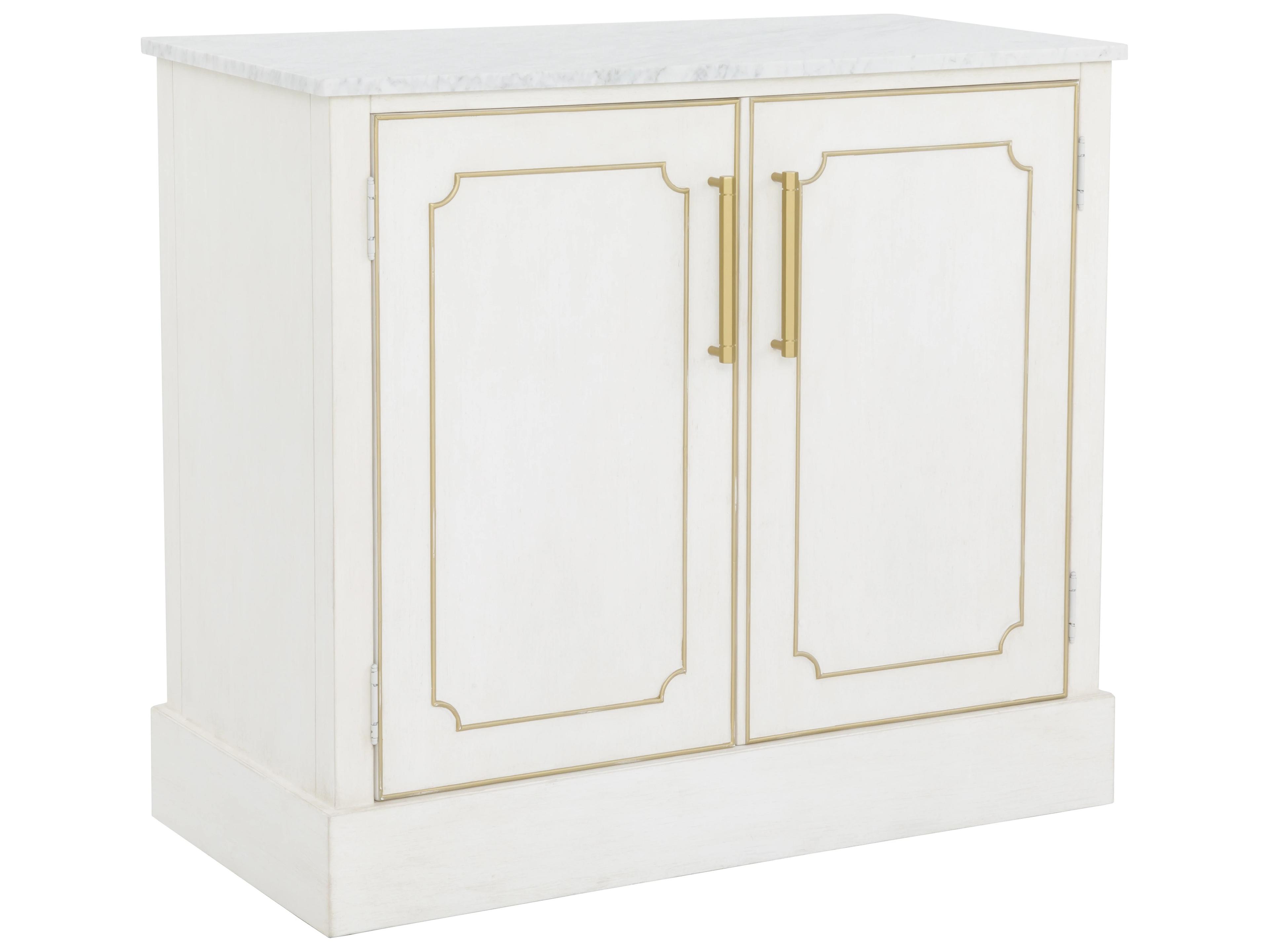 Camille White Rubberwood Bar Cabinet