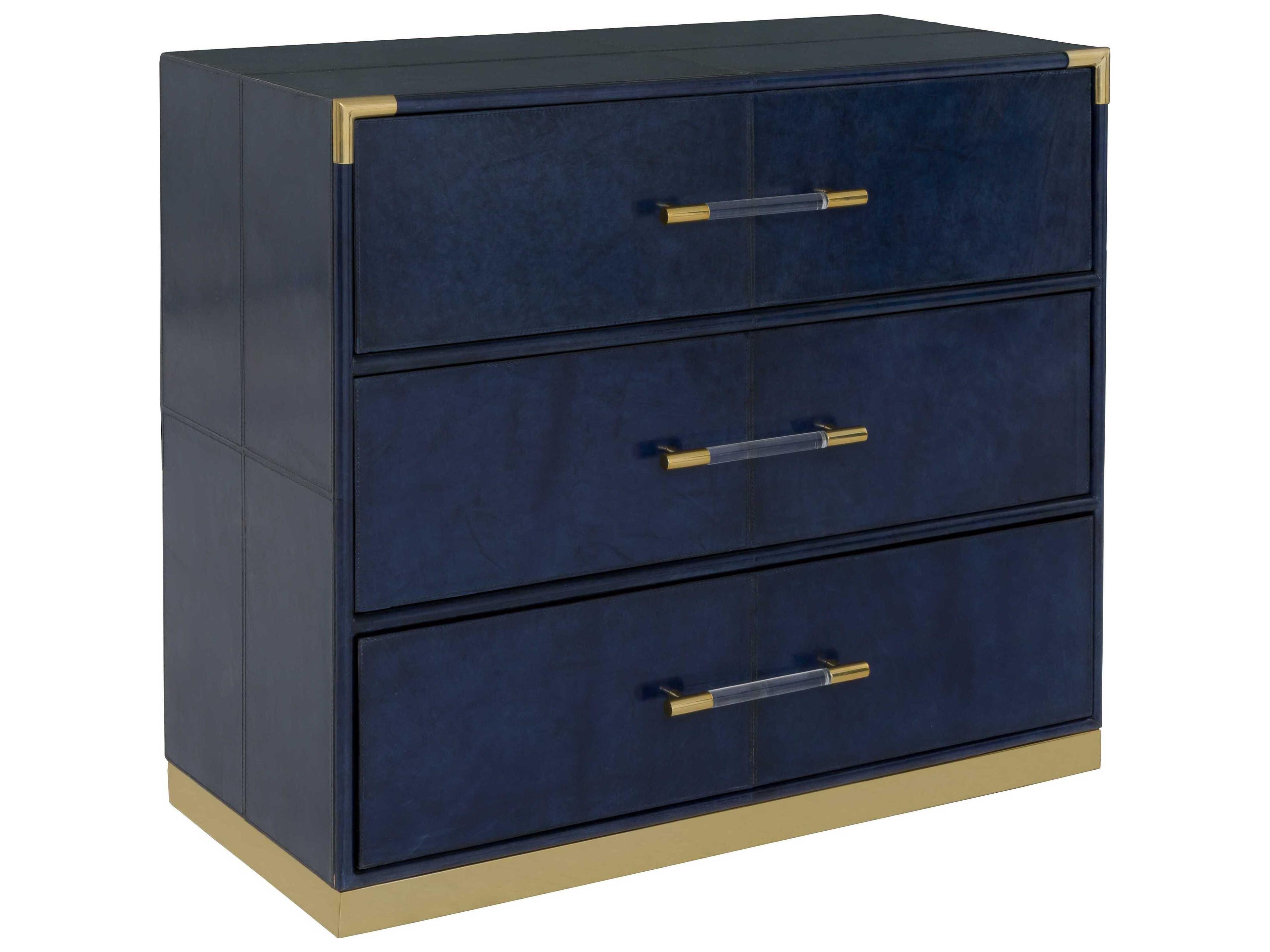 Harper 3-Drawers Blue Chest