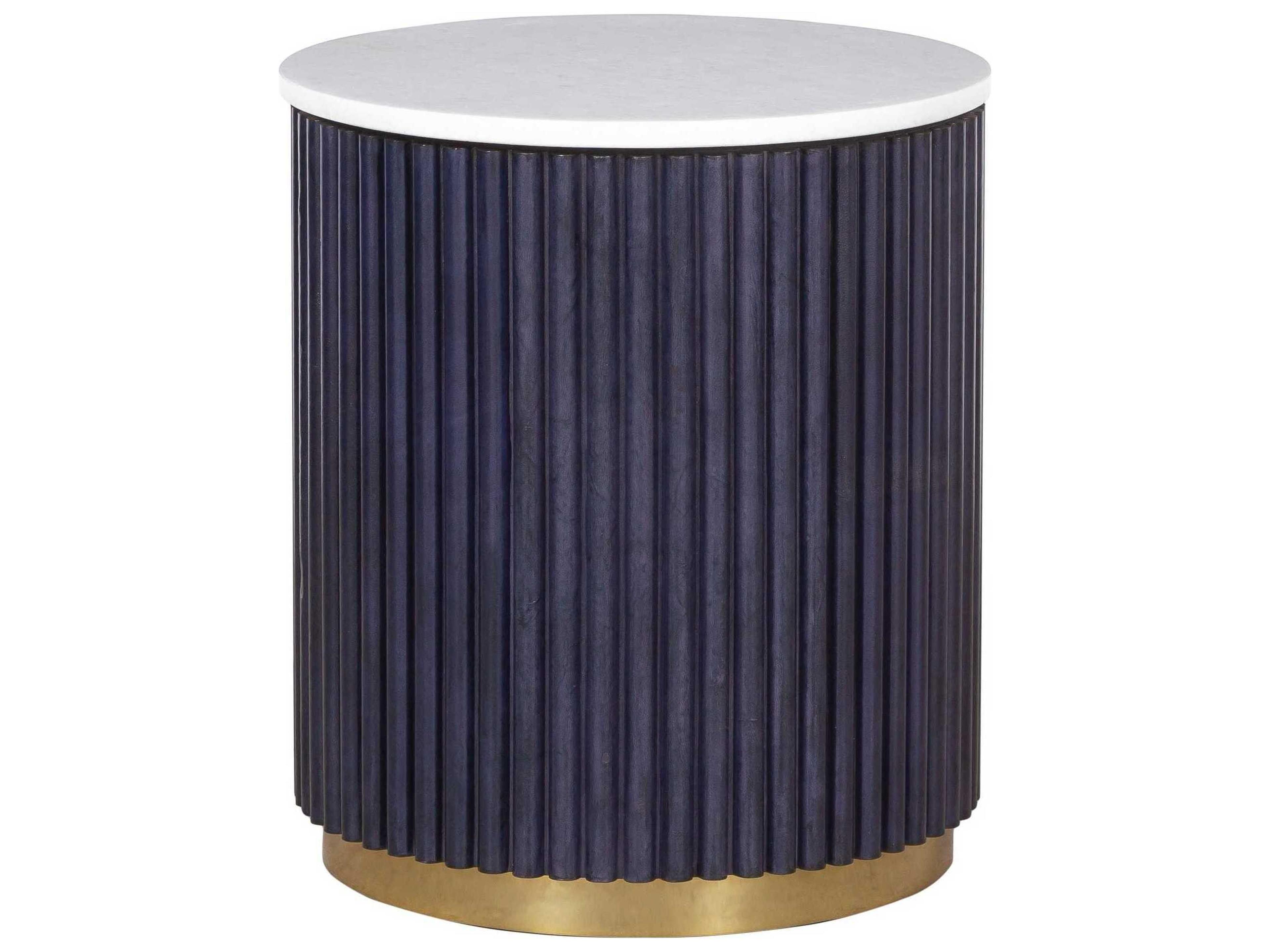 Harper Round Marble End Table