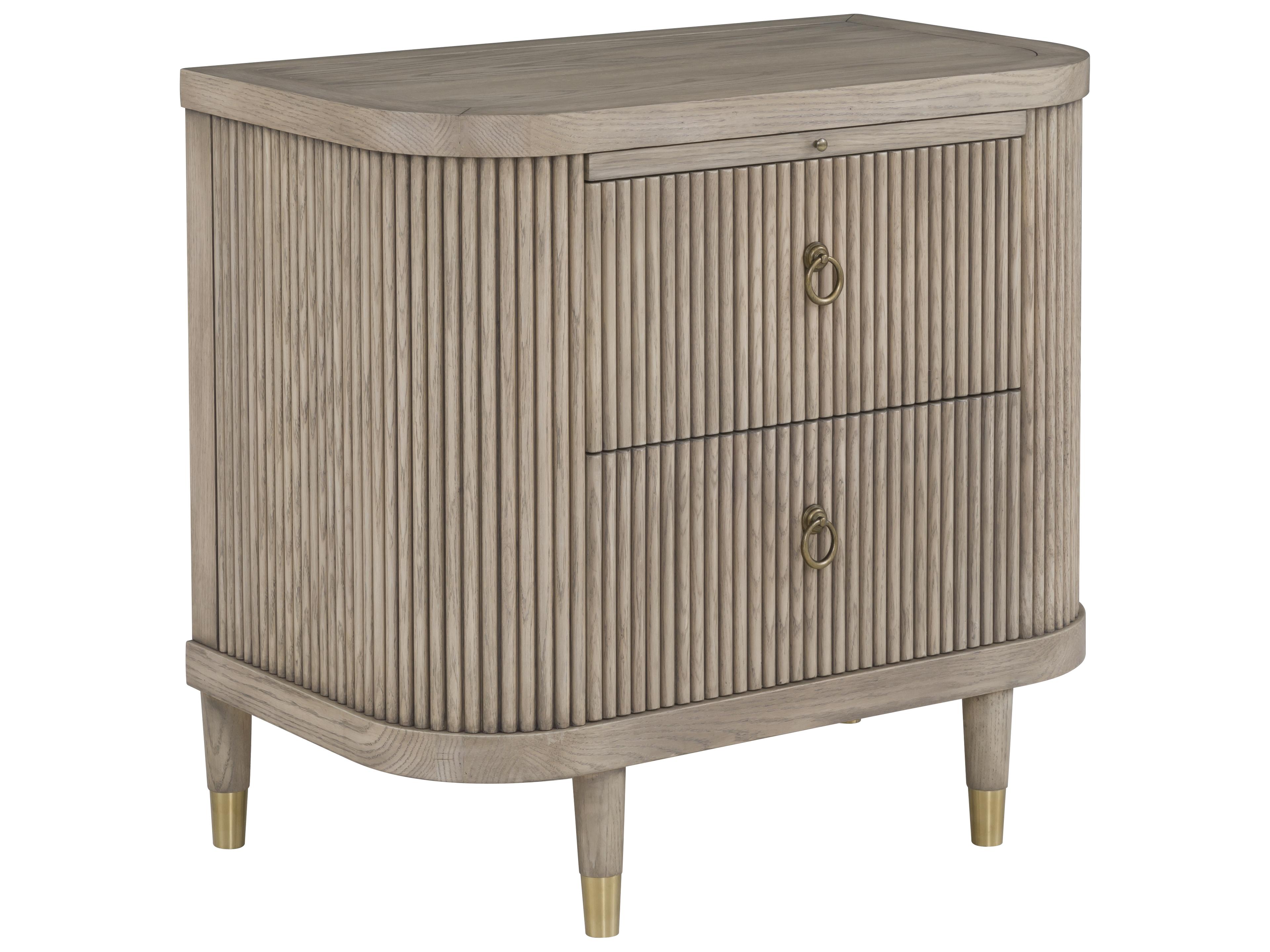 Everett 2-Drawers Brown Natural Wood Nightstand