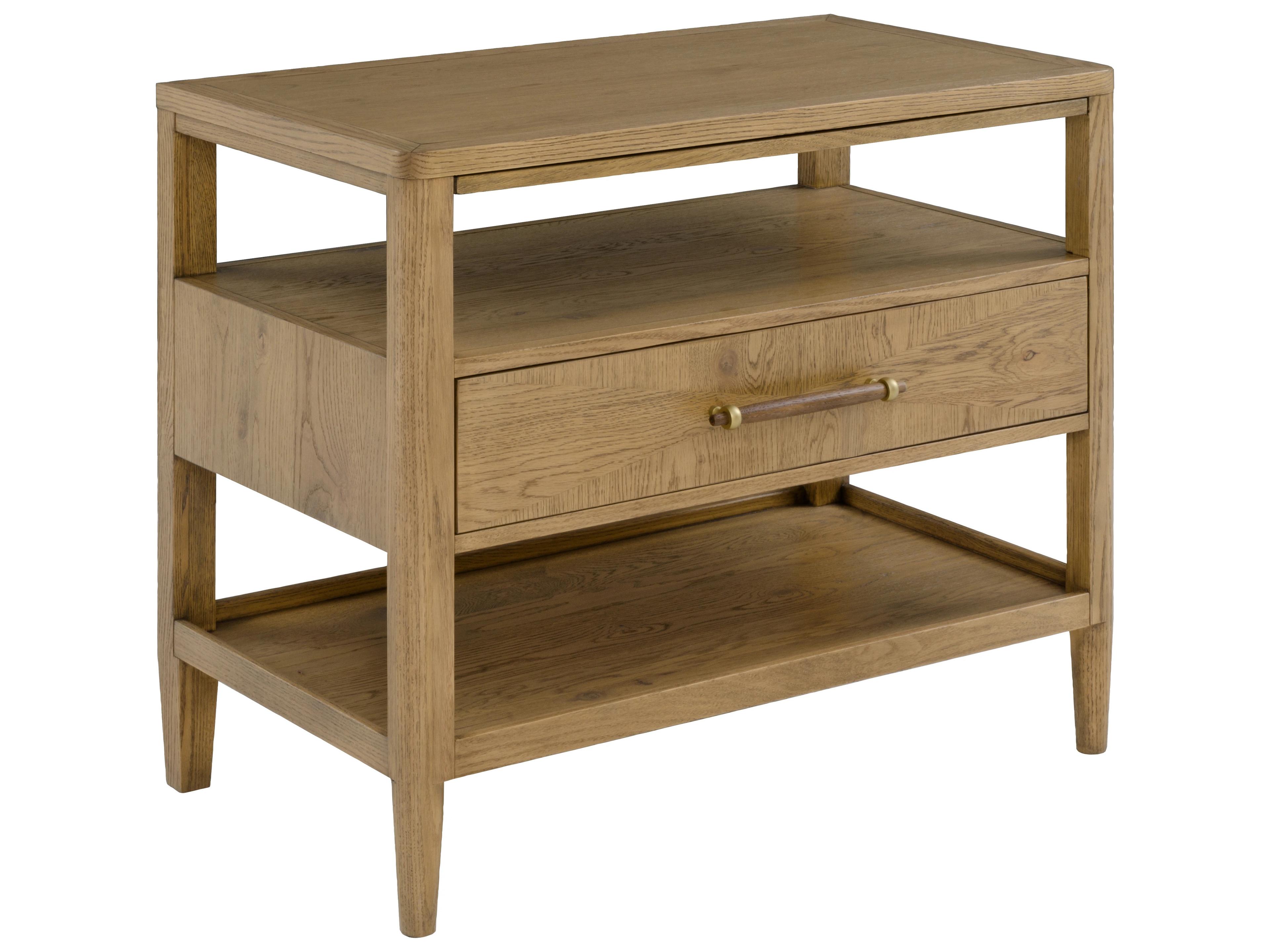 Maxwell 1-Drawer Oak Wood Nightstand