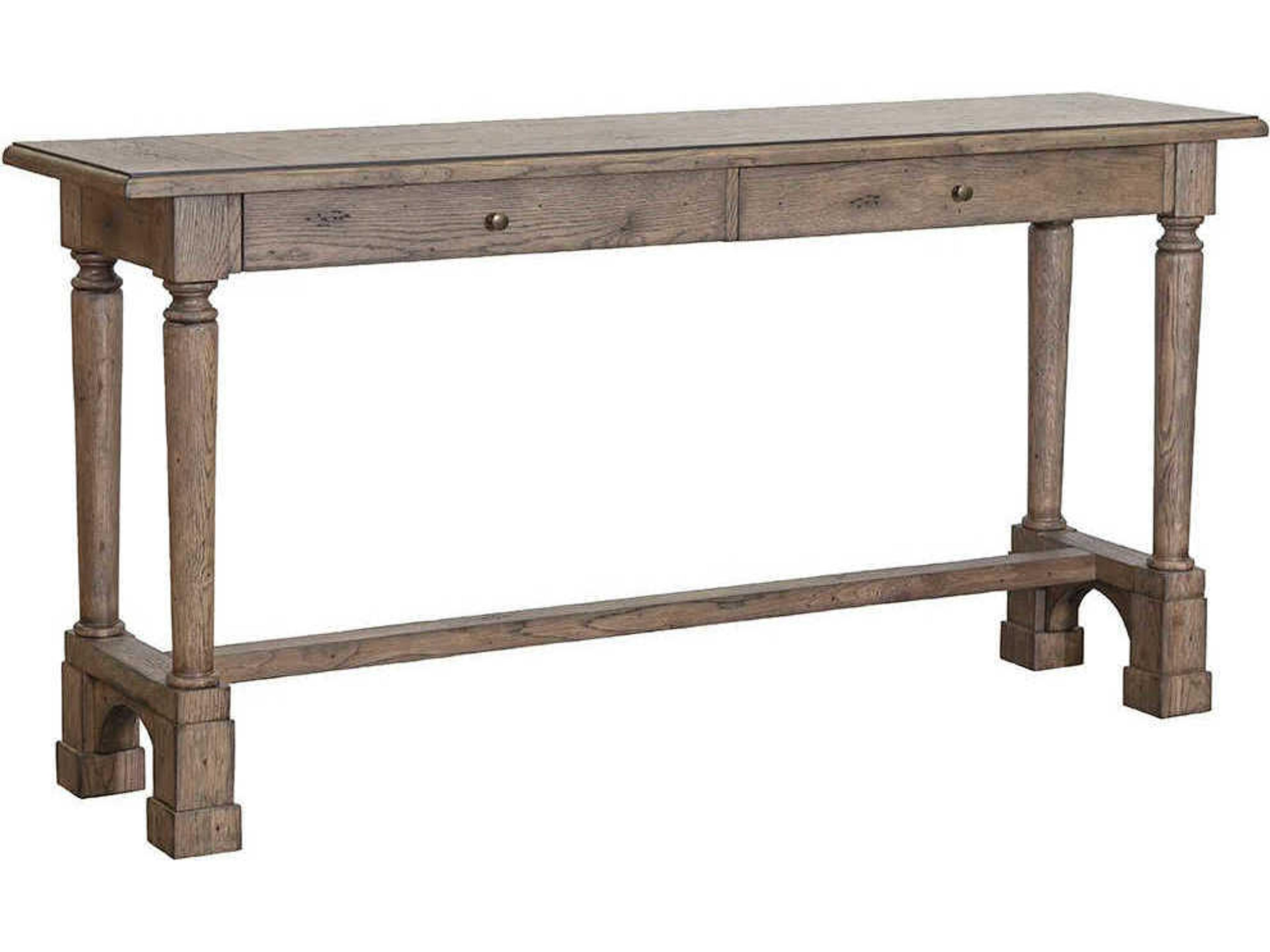 Arcadian Rectangular Wood Burnished Oak Console Table