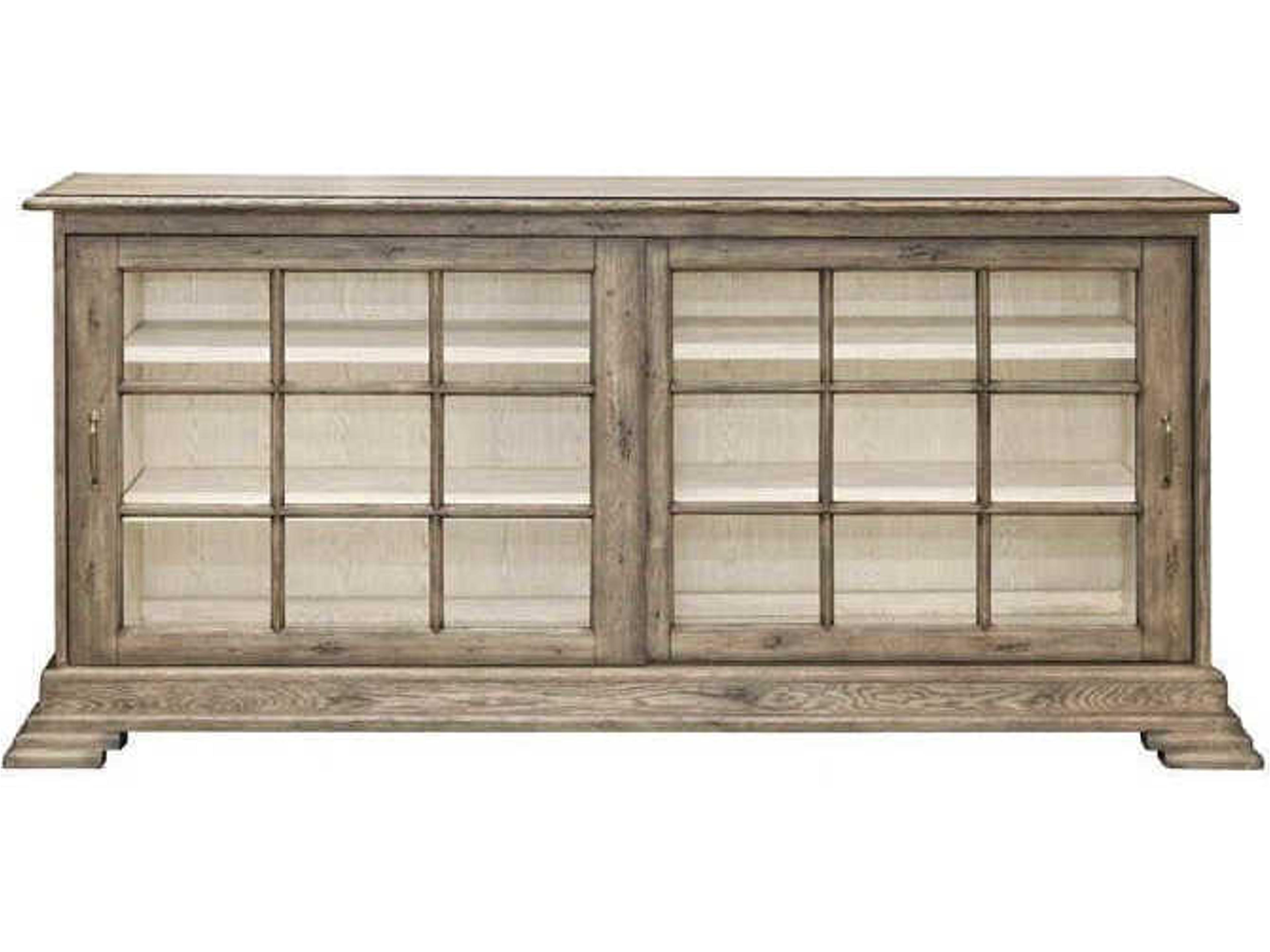 Fairfield Chair Arcadian 78" Oak Wood Burnished Credenza Sideboard