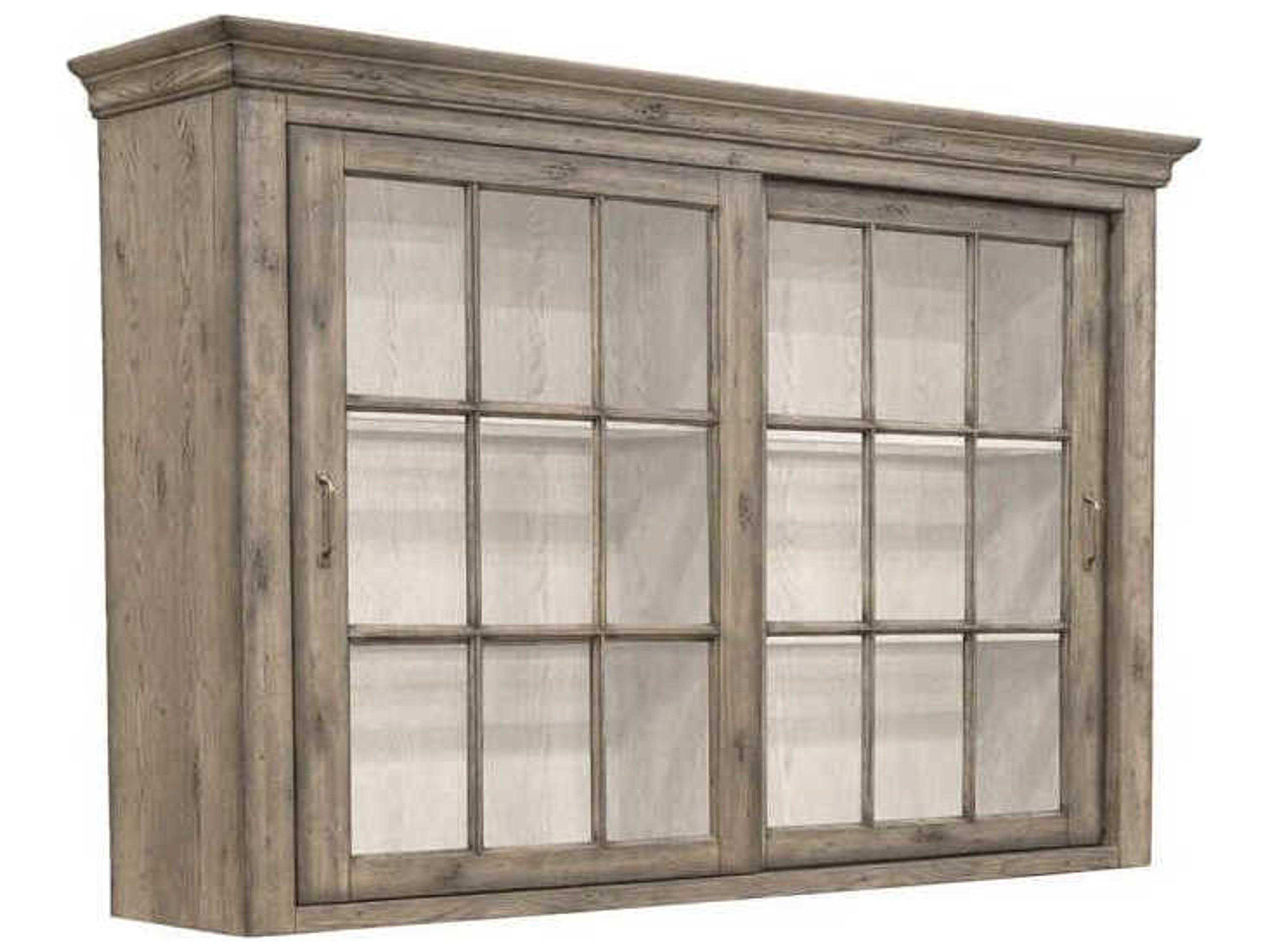 Arcadian Oak Wood Burnished Display Cabinet