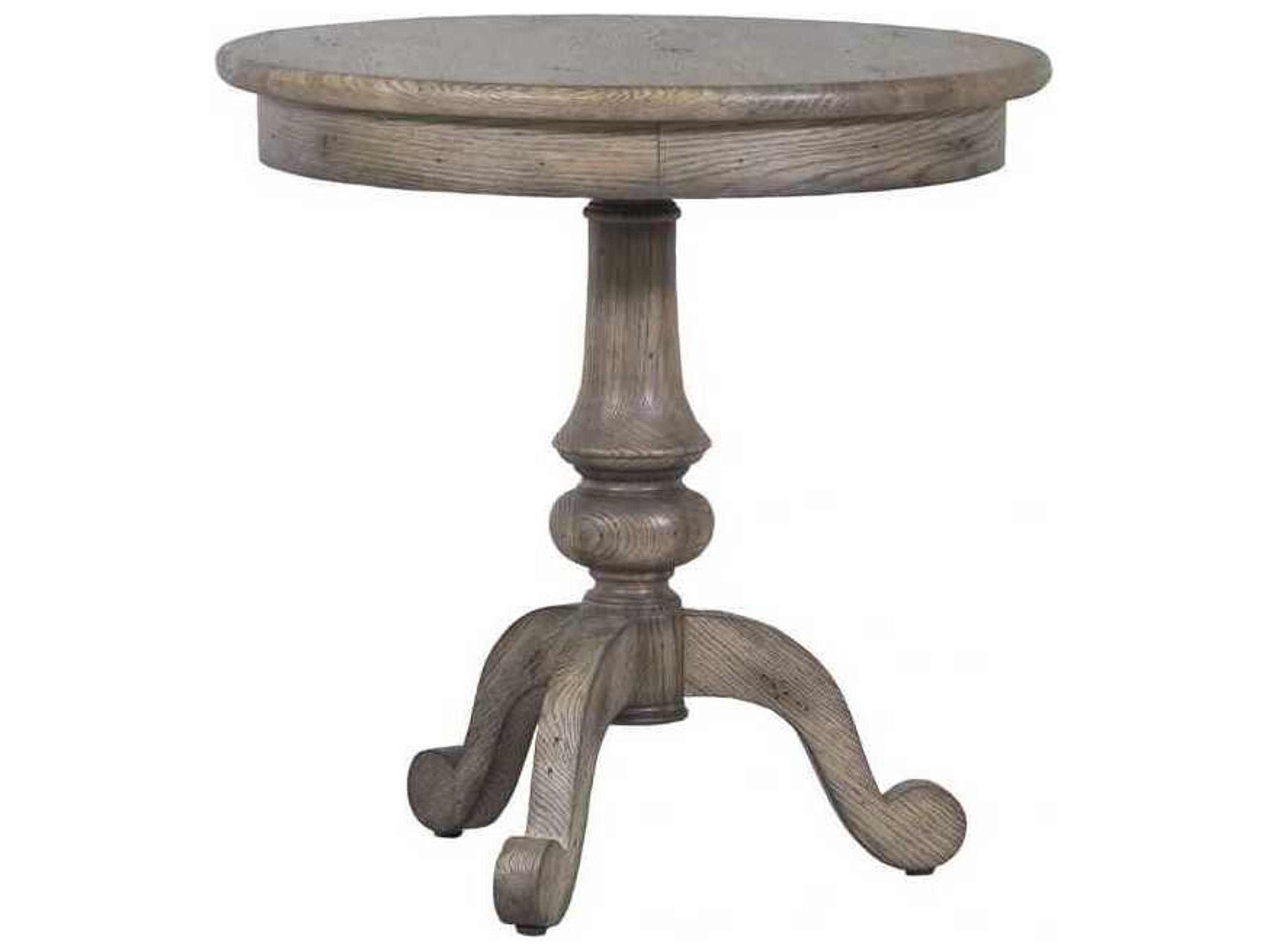 Arcadian Round Wood Burnished Oak End Table