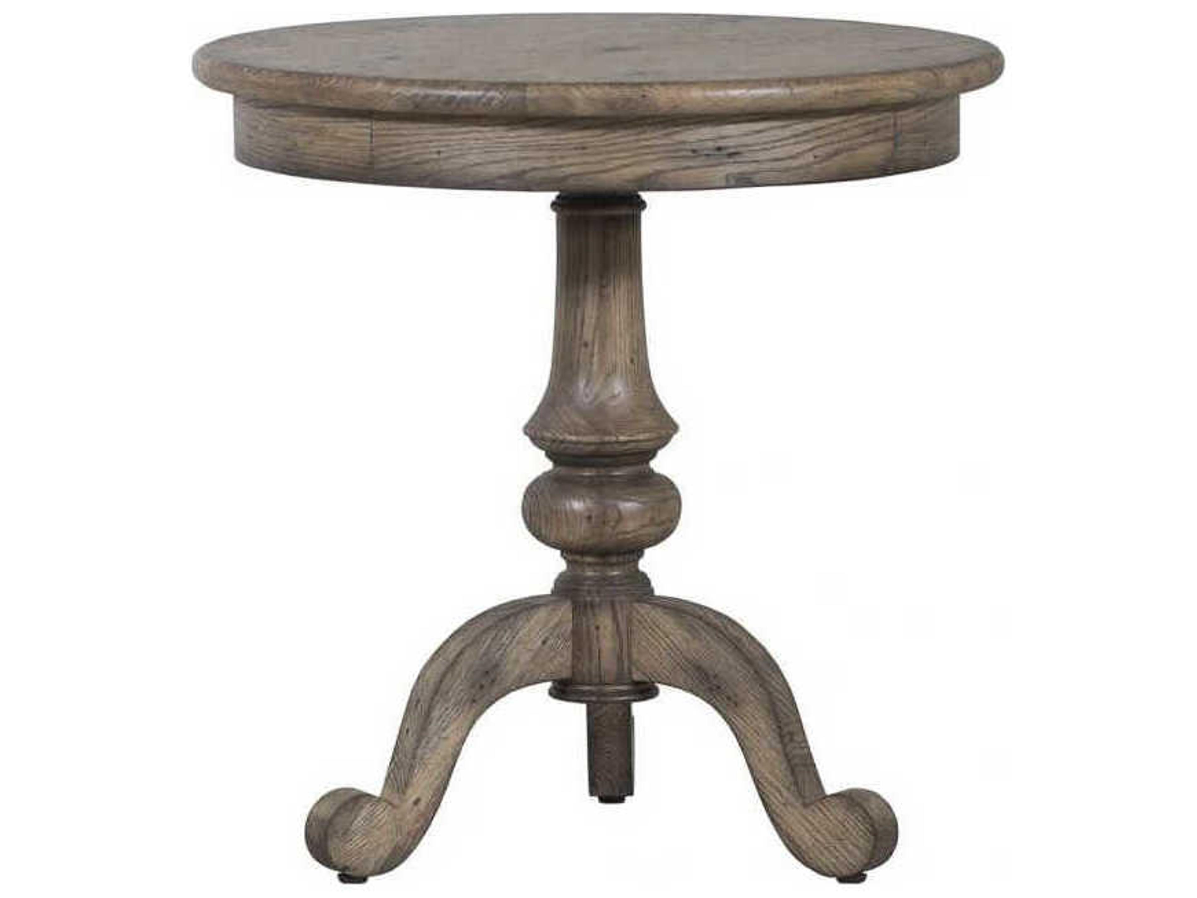 Fairfield Chair Arcadian Round Wood Burnished Oak End Table