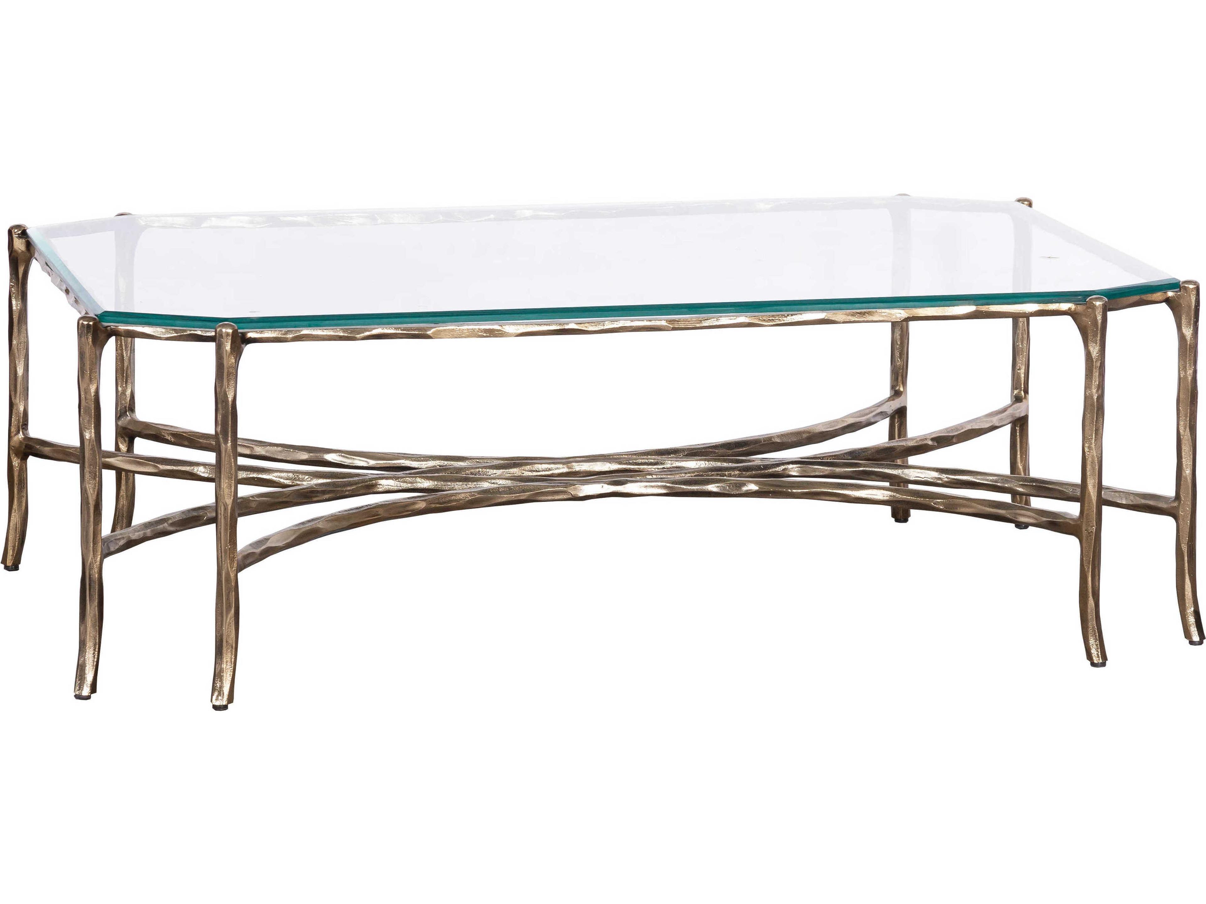 Monier Rectangular Glass Antique Gold Coffee Table