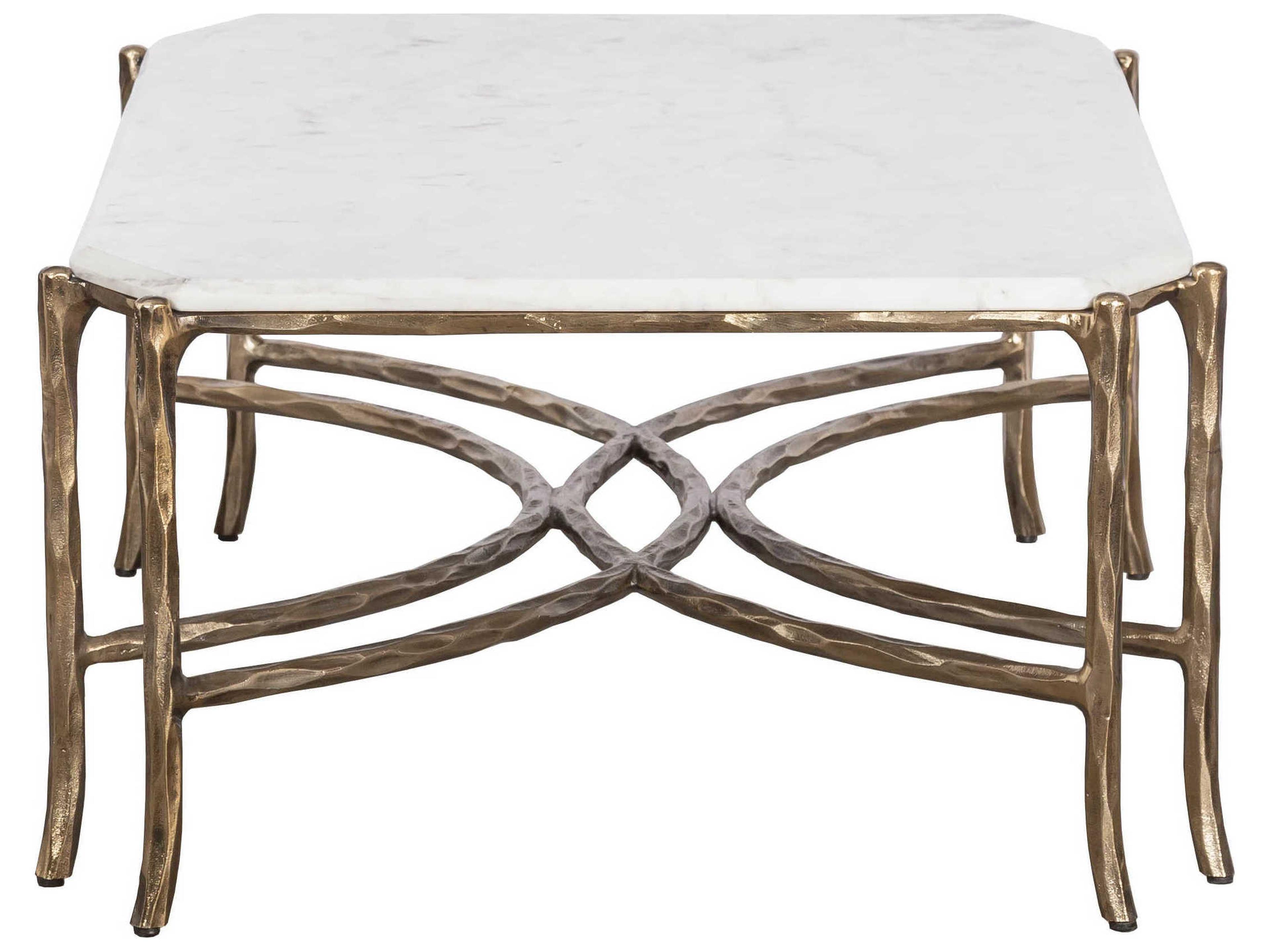 Fairfield Chair Monier Rectangular Stone Antique Gold Coffee Table