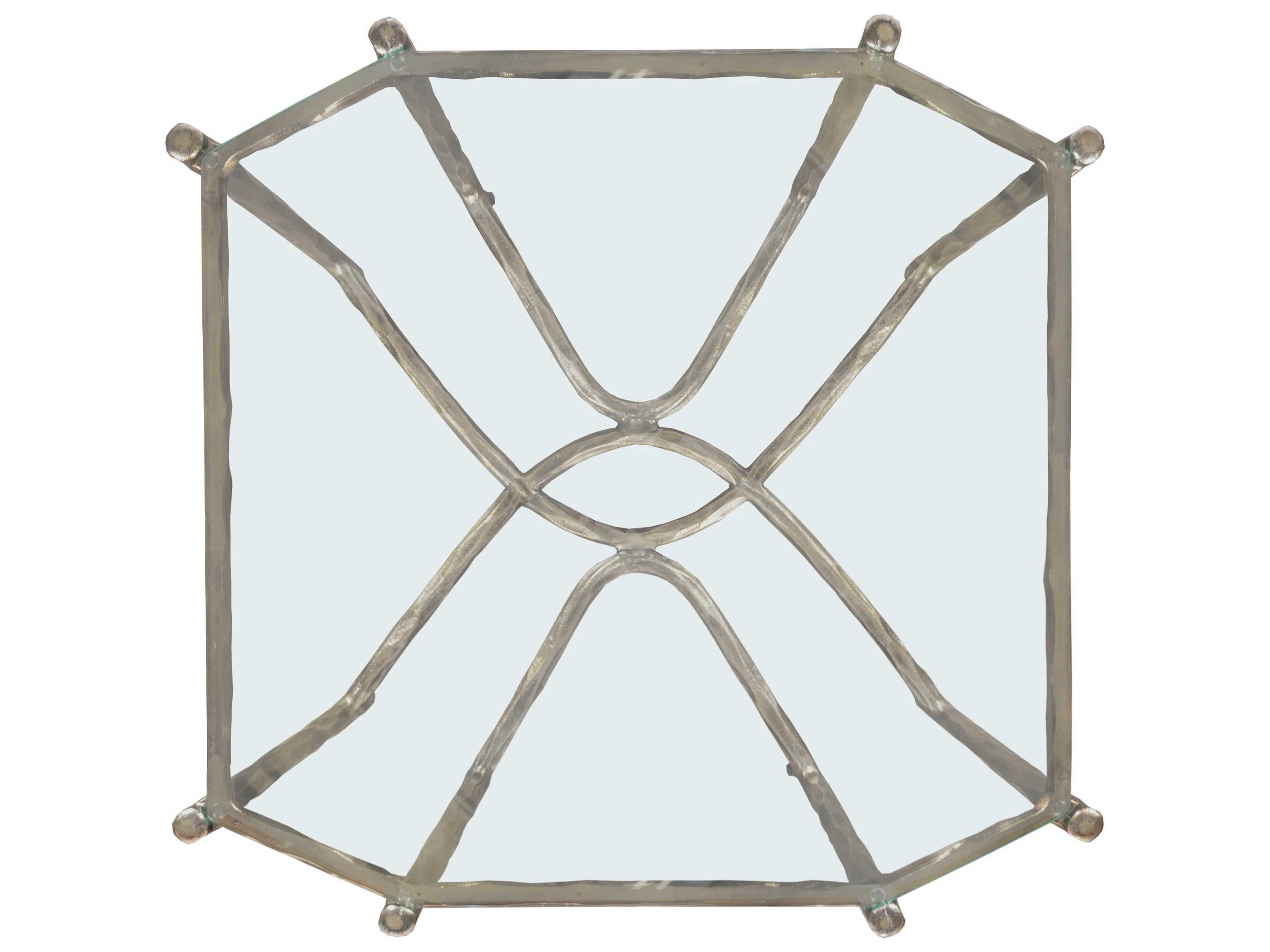 Fairfield Chair Monier Square Glass Antique Gold End Table