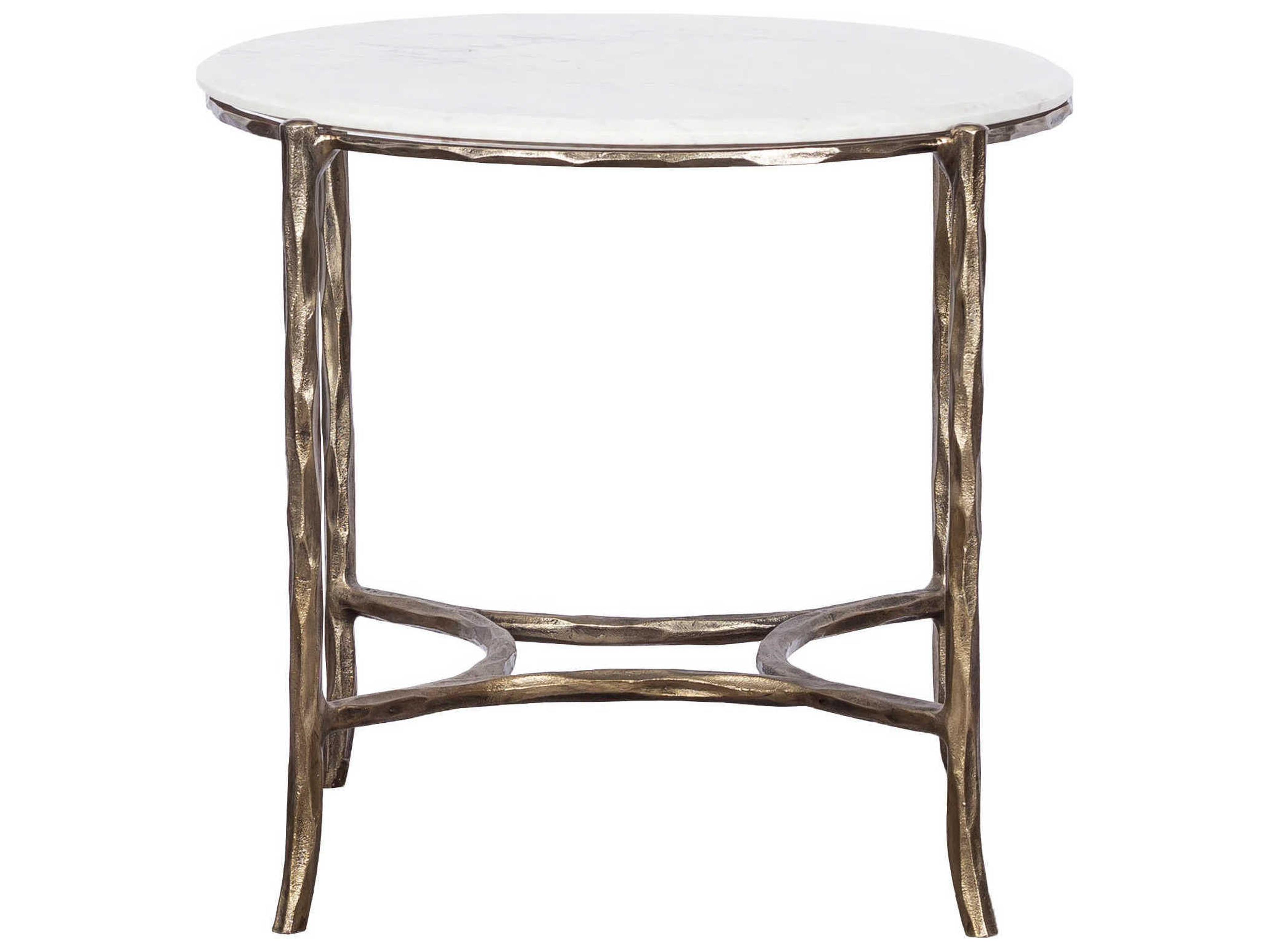Fairfield Chair Monier Round Stone Antique Gold End Table