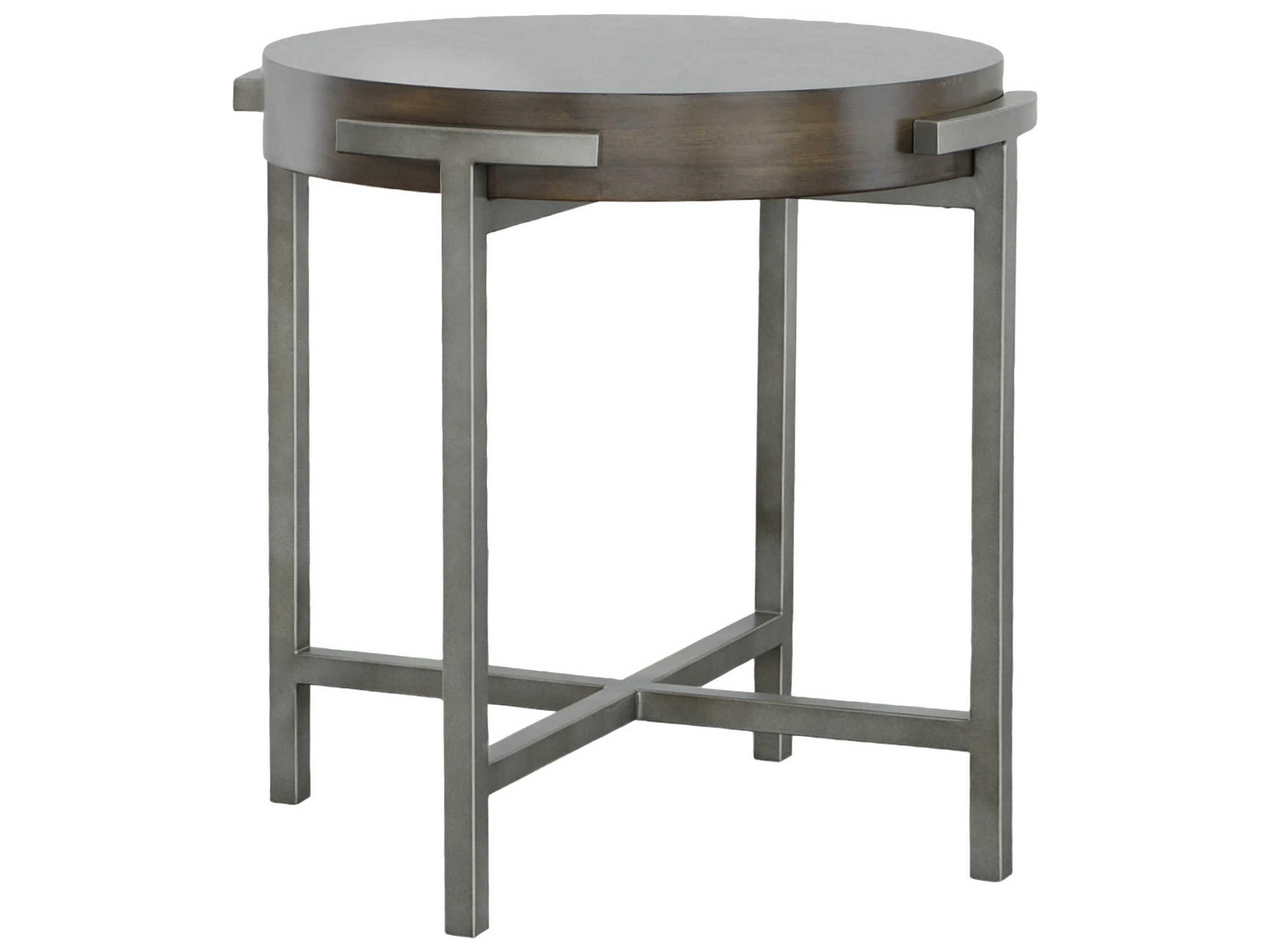 West Camden Round Wood Tahitian Pearl End Table