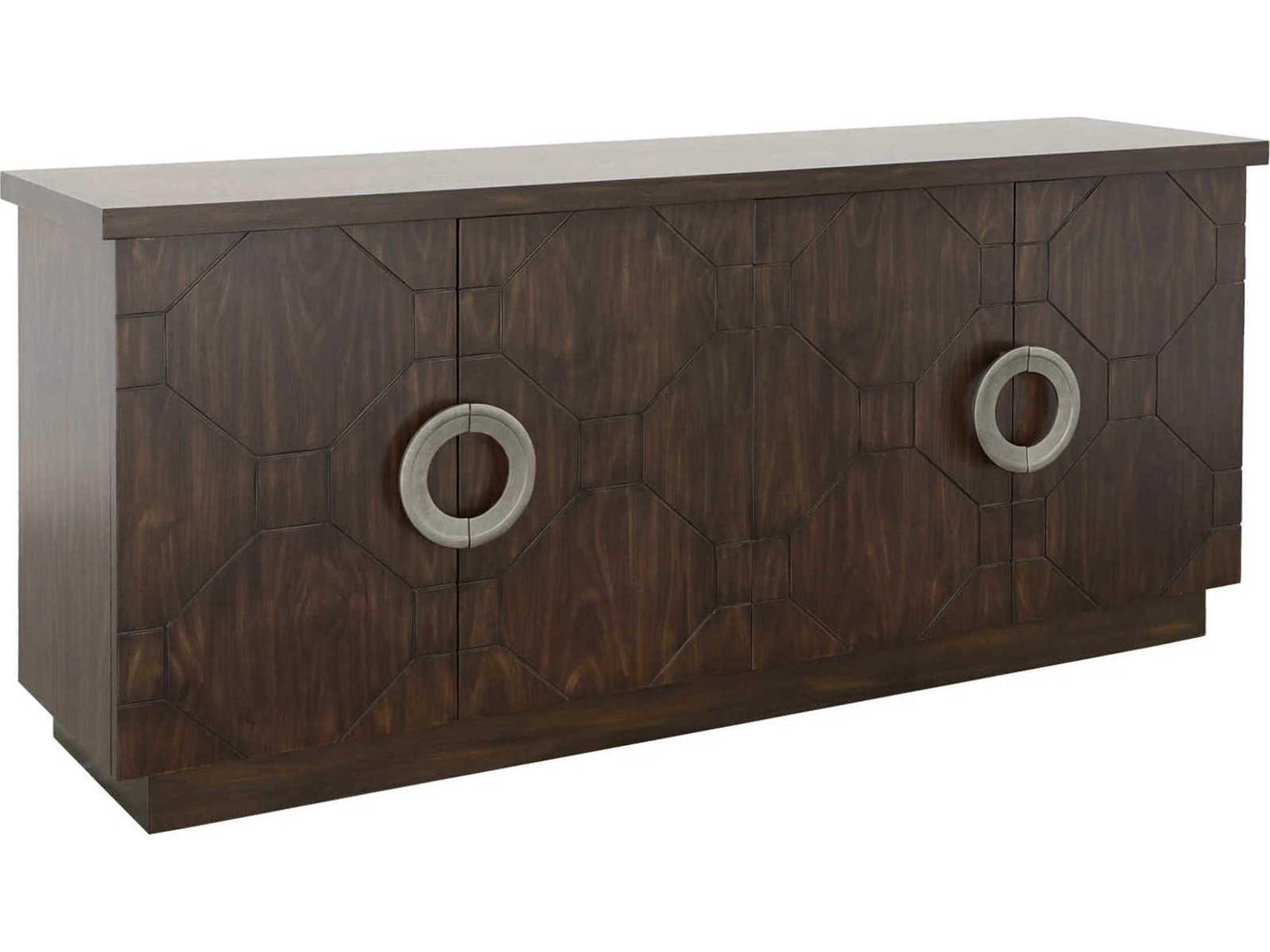 West Camden 78" Walnut Wood Tahitian Pearl Credenza Sideboard