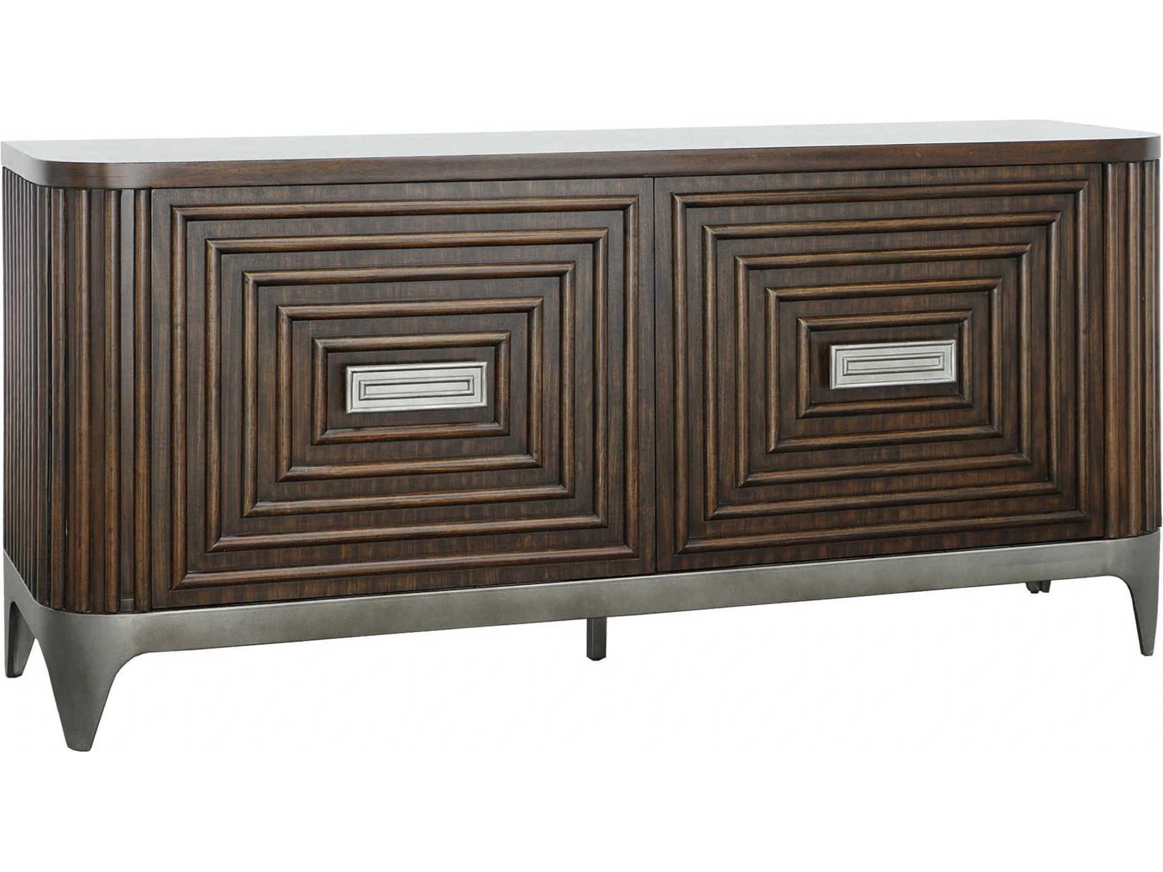 West Camden 72" Walnut Wood Tahitian Pearl Credenza Sideboard