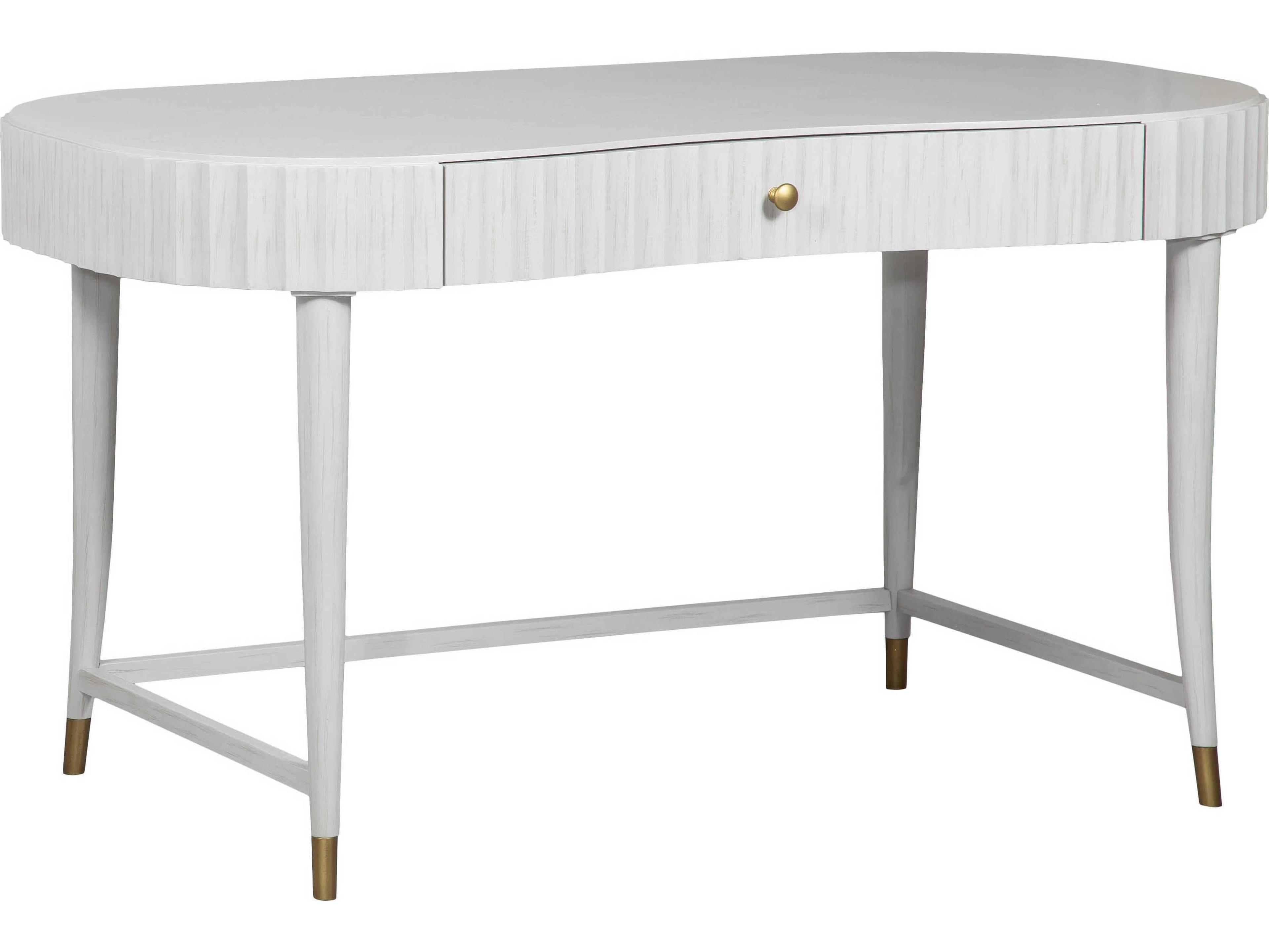 East Camden Pearl White Poplar Wood Writing Desk