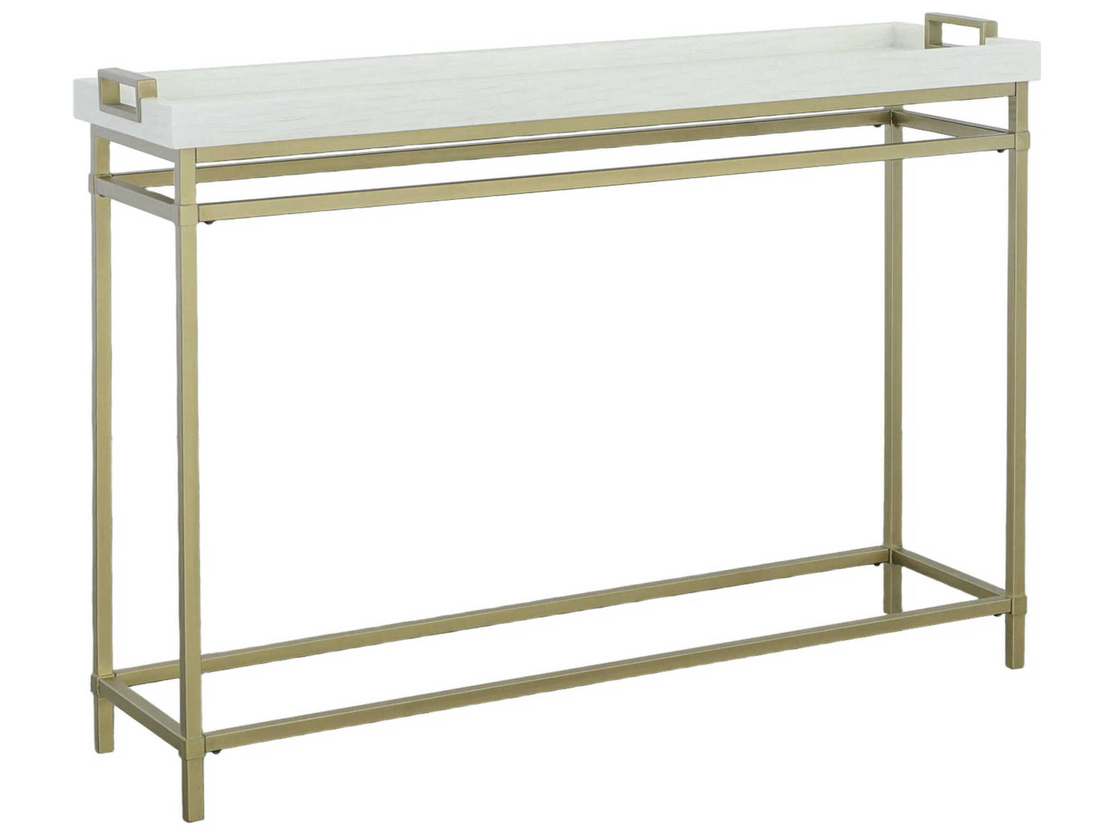 East Camden Rectangular Wood Pearl Console Table