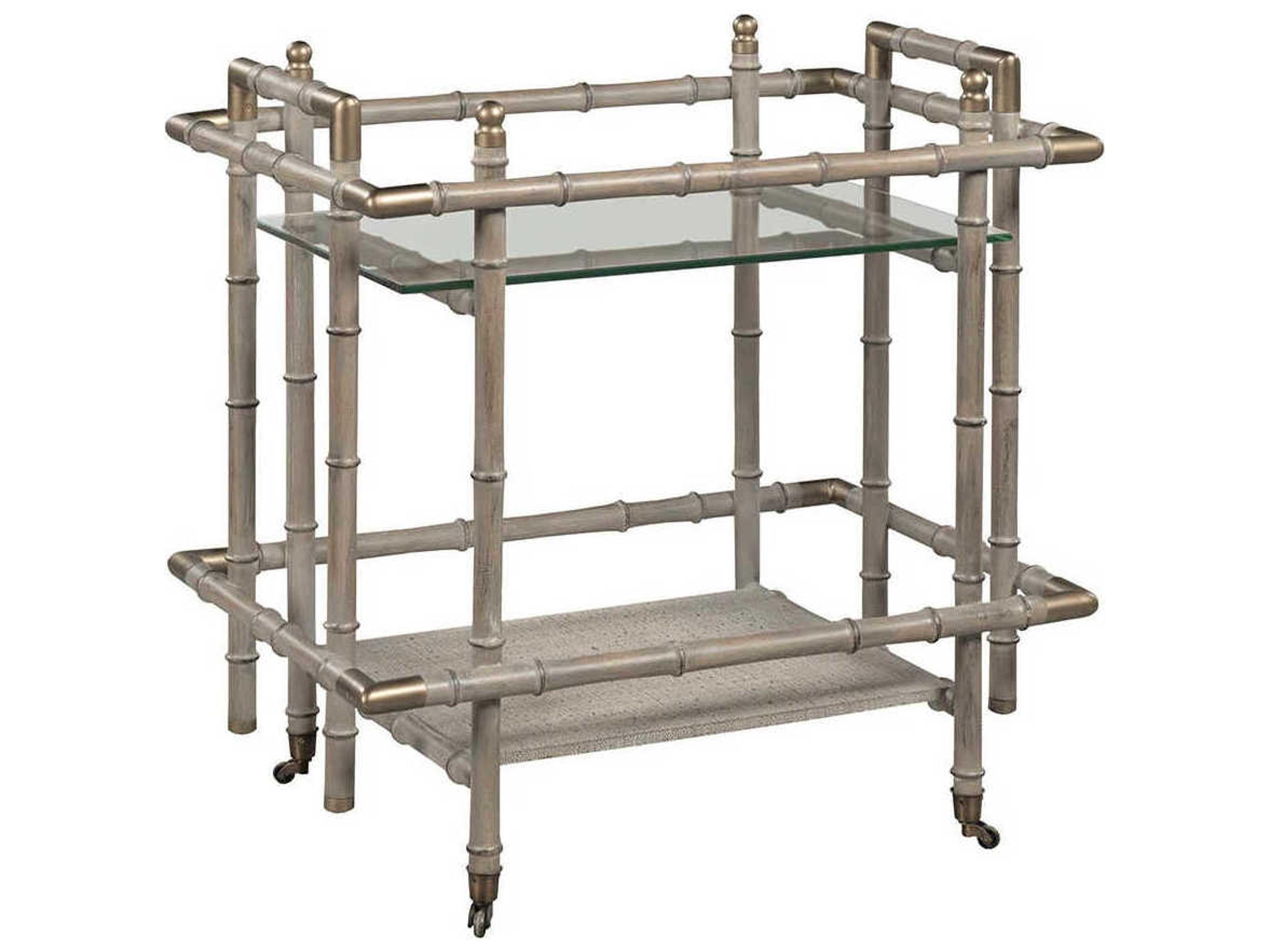 Temperate Grove Glass White Sanibel Bar Cart