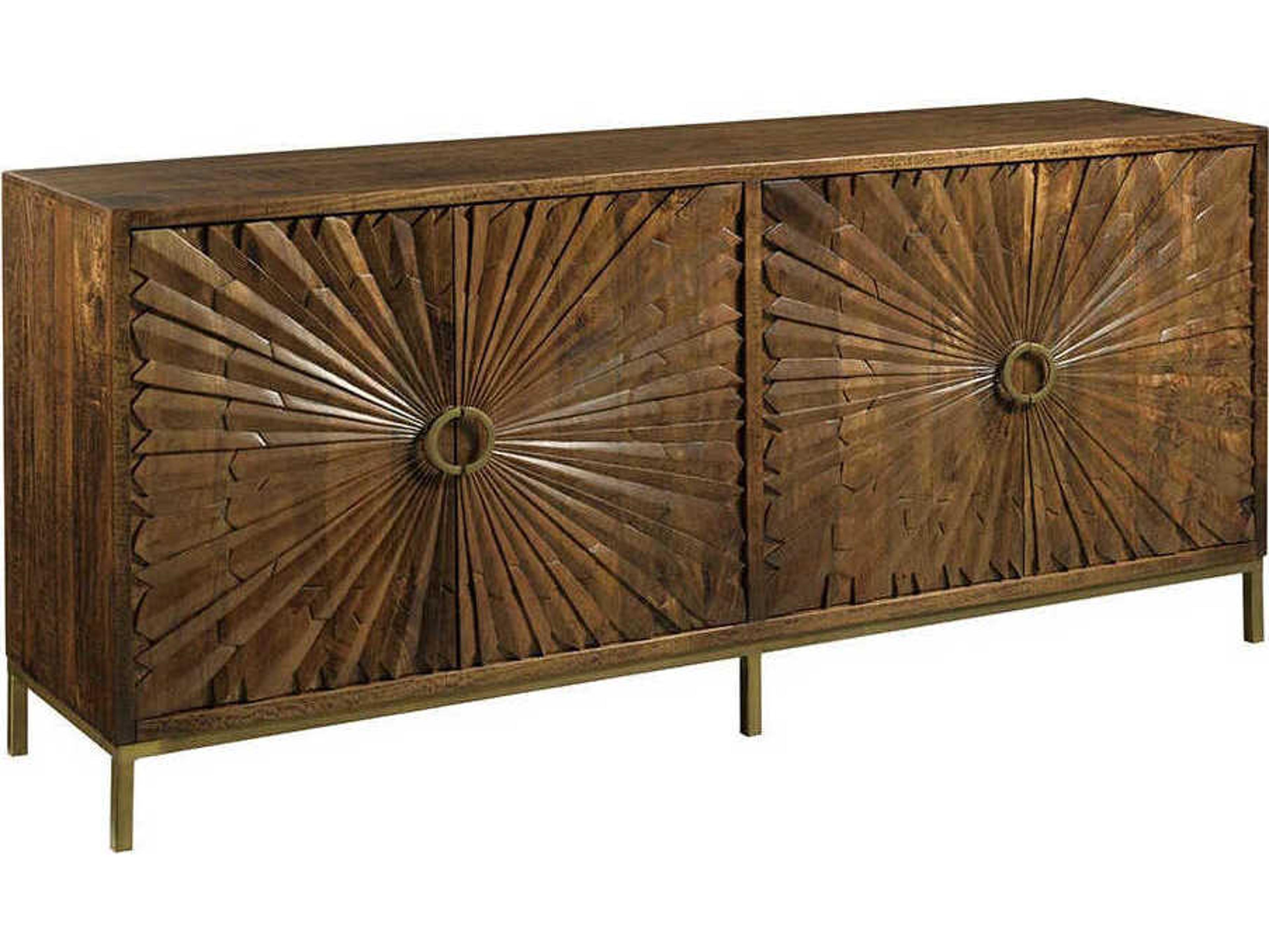 St Florian 79" Mango Wood Charred Ecru Credenza Sideboard