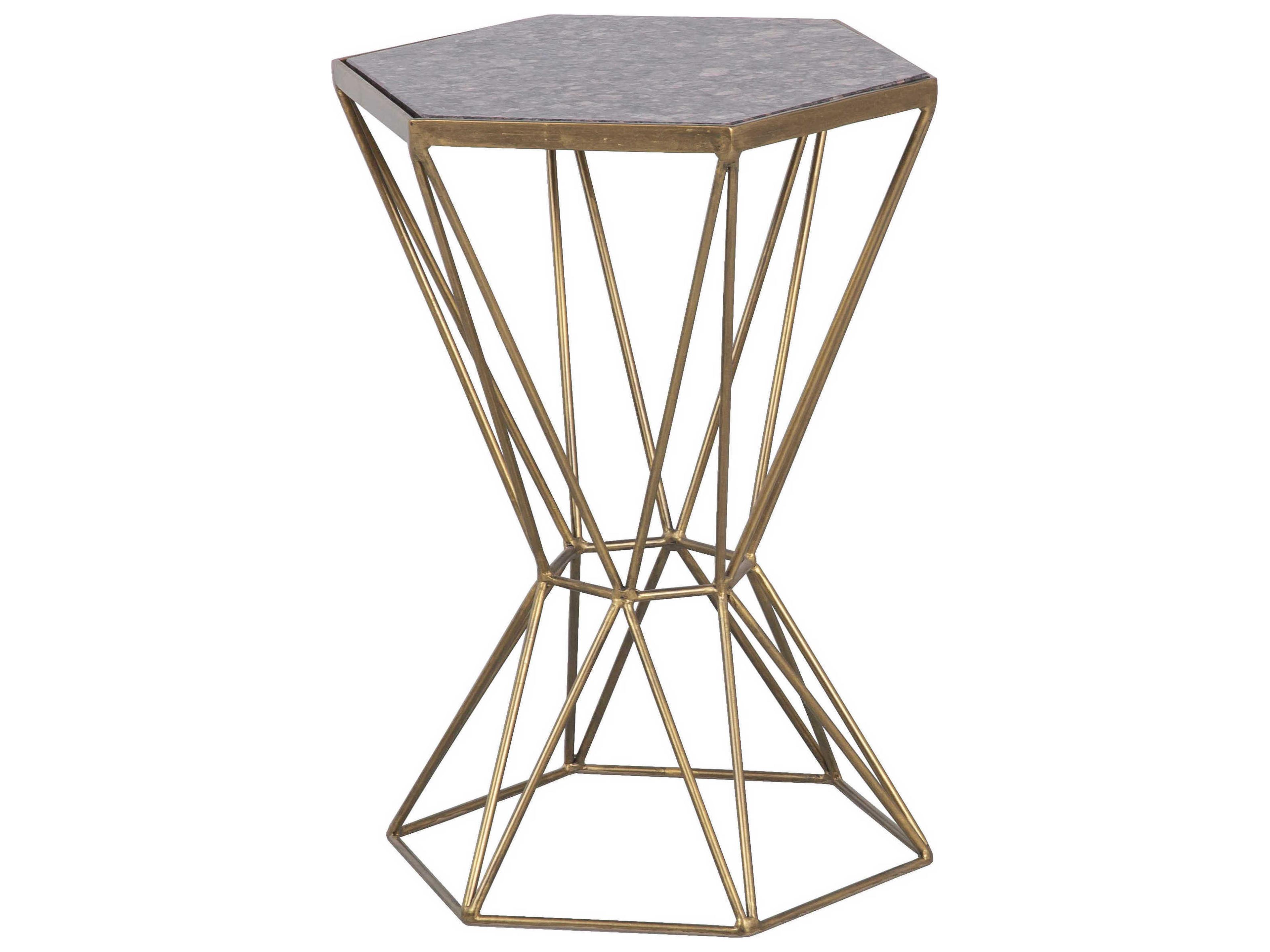 La Bella Hexagon Marble End Table
